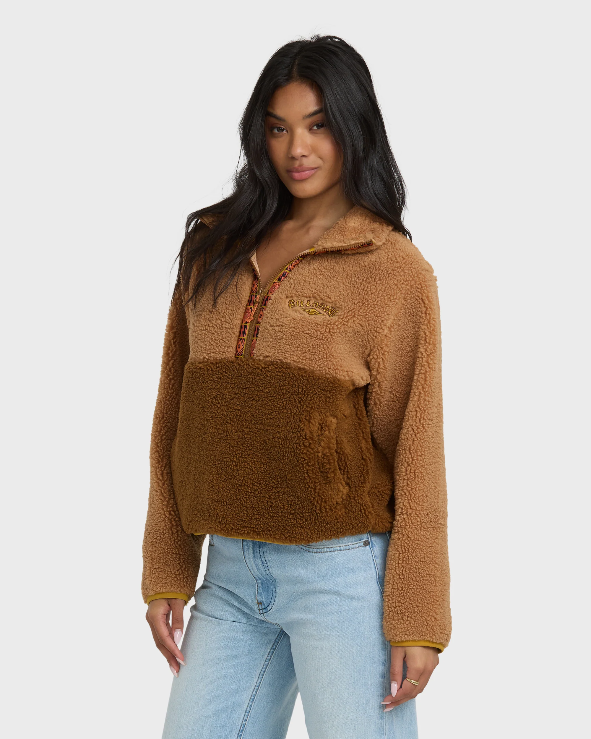 A/Div Horizon Mock Neck Half Zip Sweatshirt - Truffle - Image 4