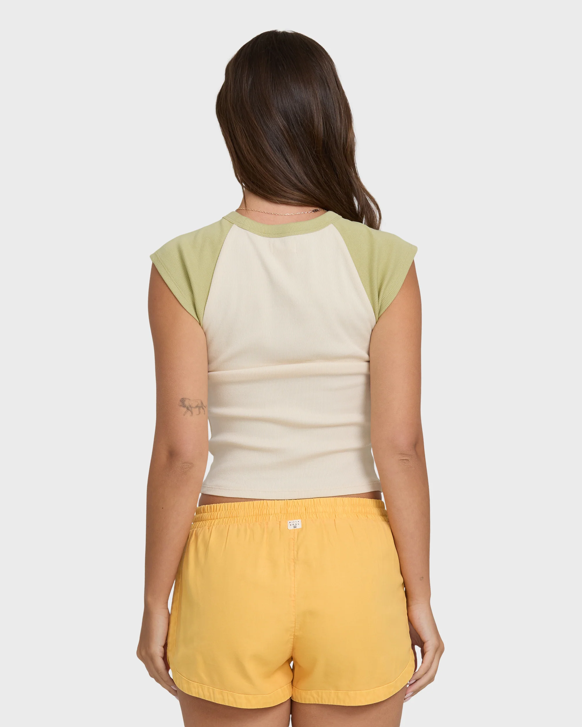 Horizon Raglan Short Sleeve Knit T-Shirt - Cactus - Image 2