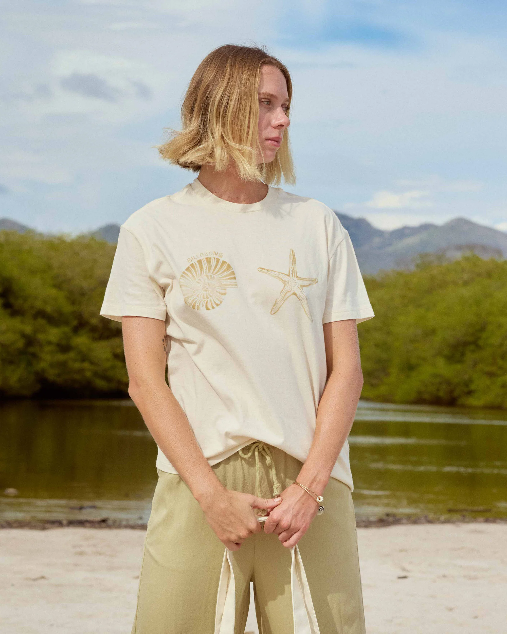 In Front Of Me Short Sleeve Knit T-Shirt - White Cap - Image 2
