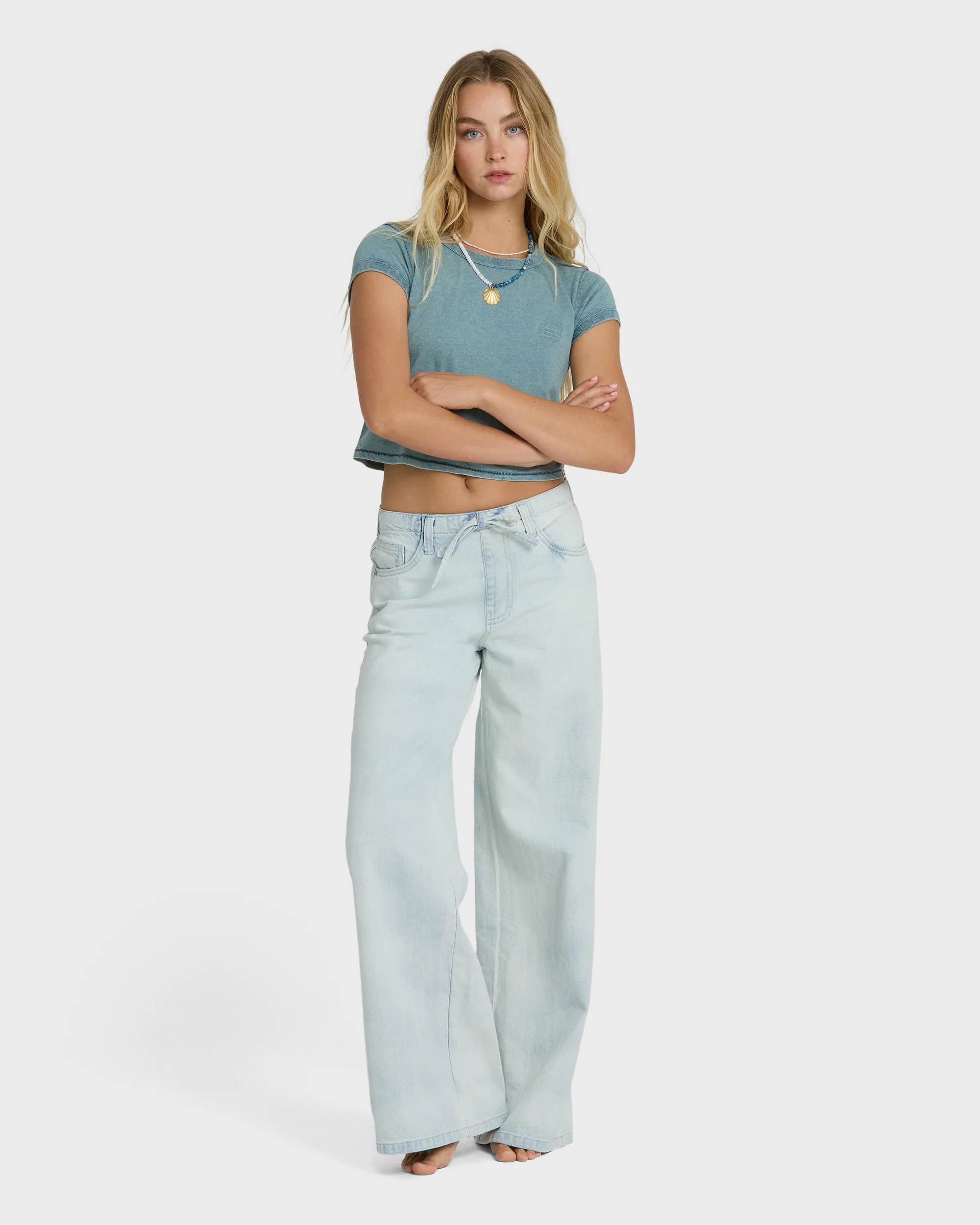 Jade Saltwashed Elastic Waist Pants - Blue Mist - Image 7