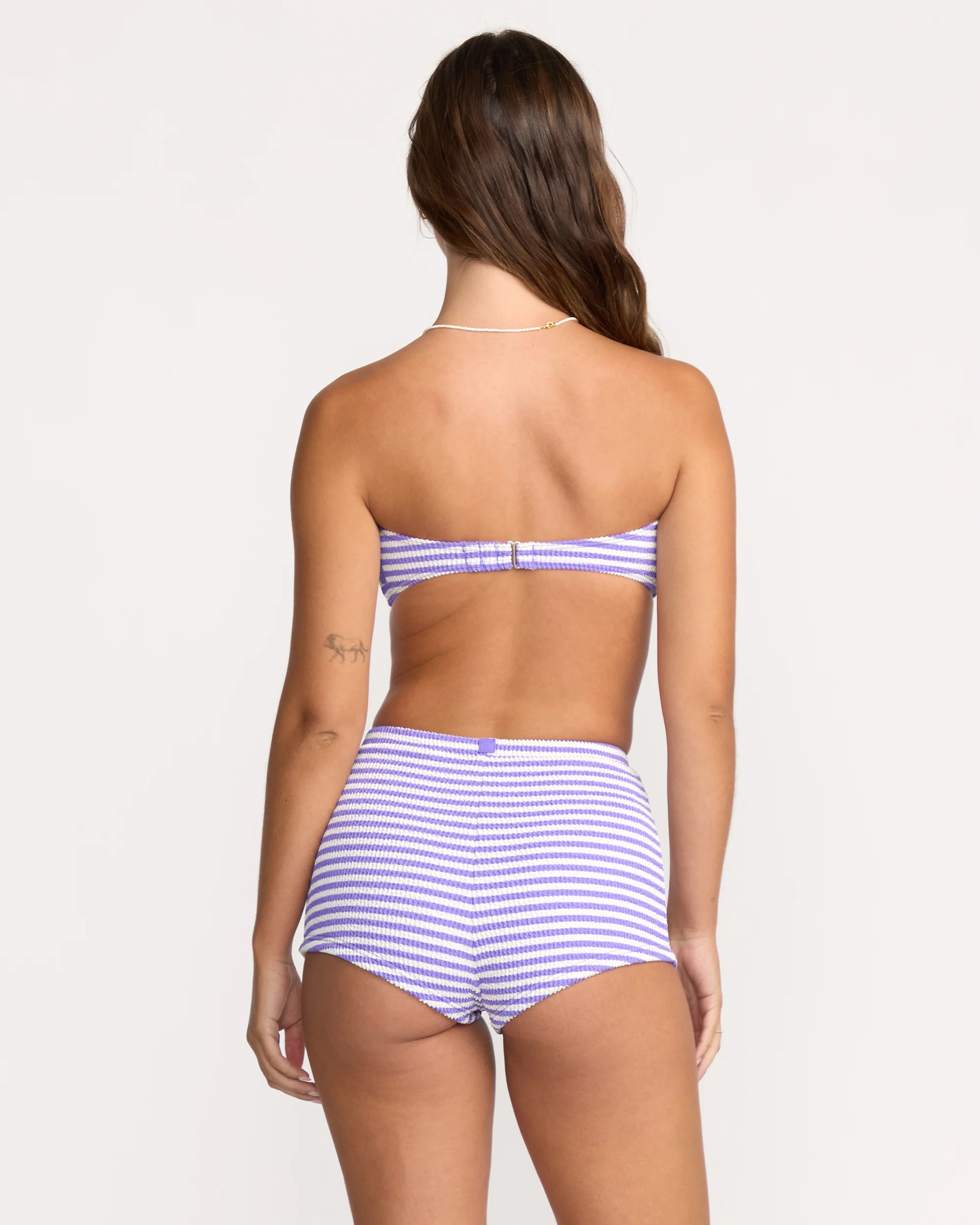 Josie Summer Hi Yarn Dye Drew Bandeau Bikini Top - Purple Punch - Image 4
