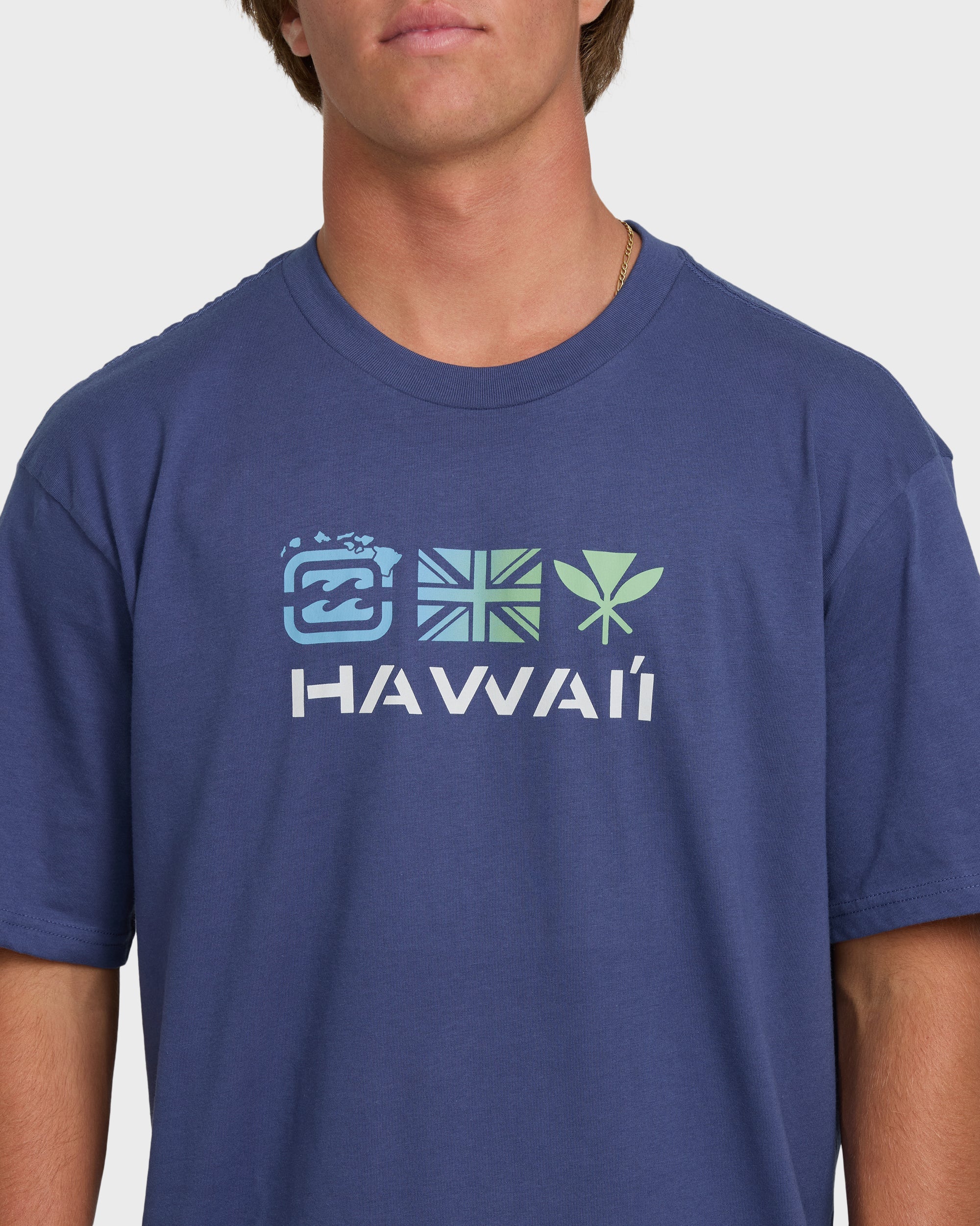 Kahili Hawaii Regular Short Sleeve Tee - Washed Blue - Image 5