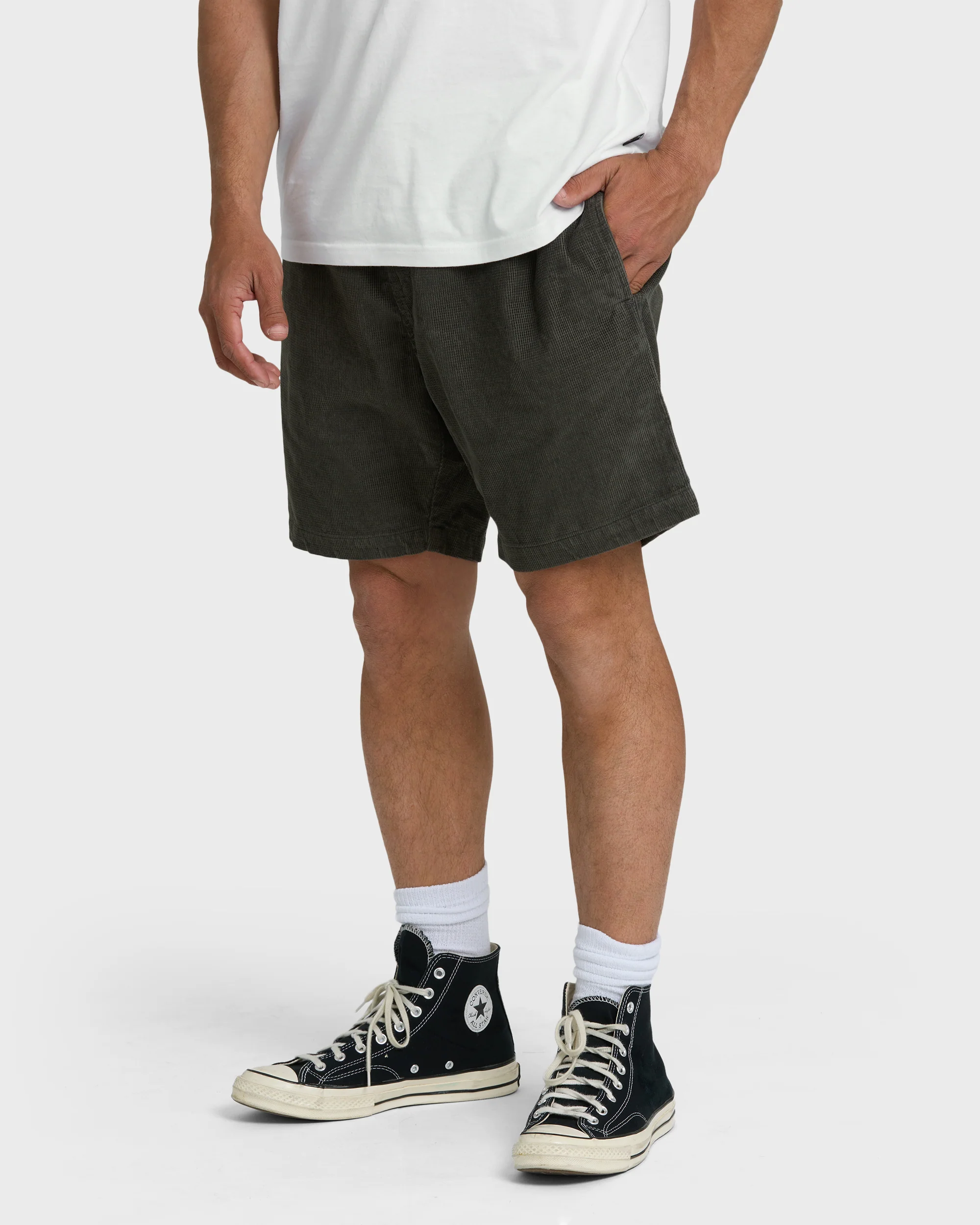 Larry Layback 17" Corduroy Shorts - Dark Gray - Image 3