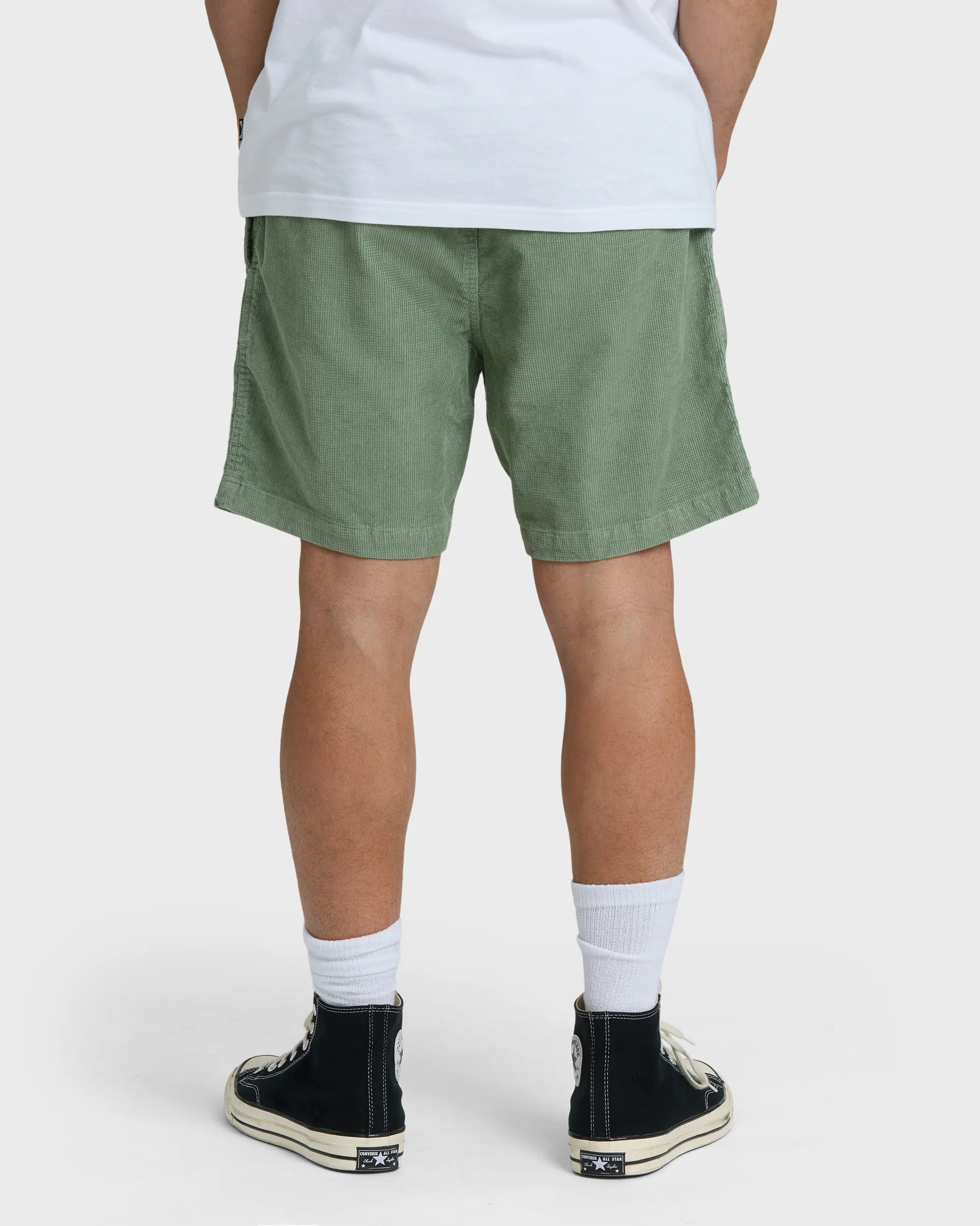 Larry Layback 19" Cord Shorts - Moss - Image 2