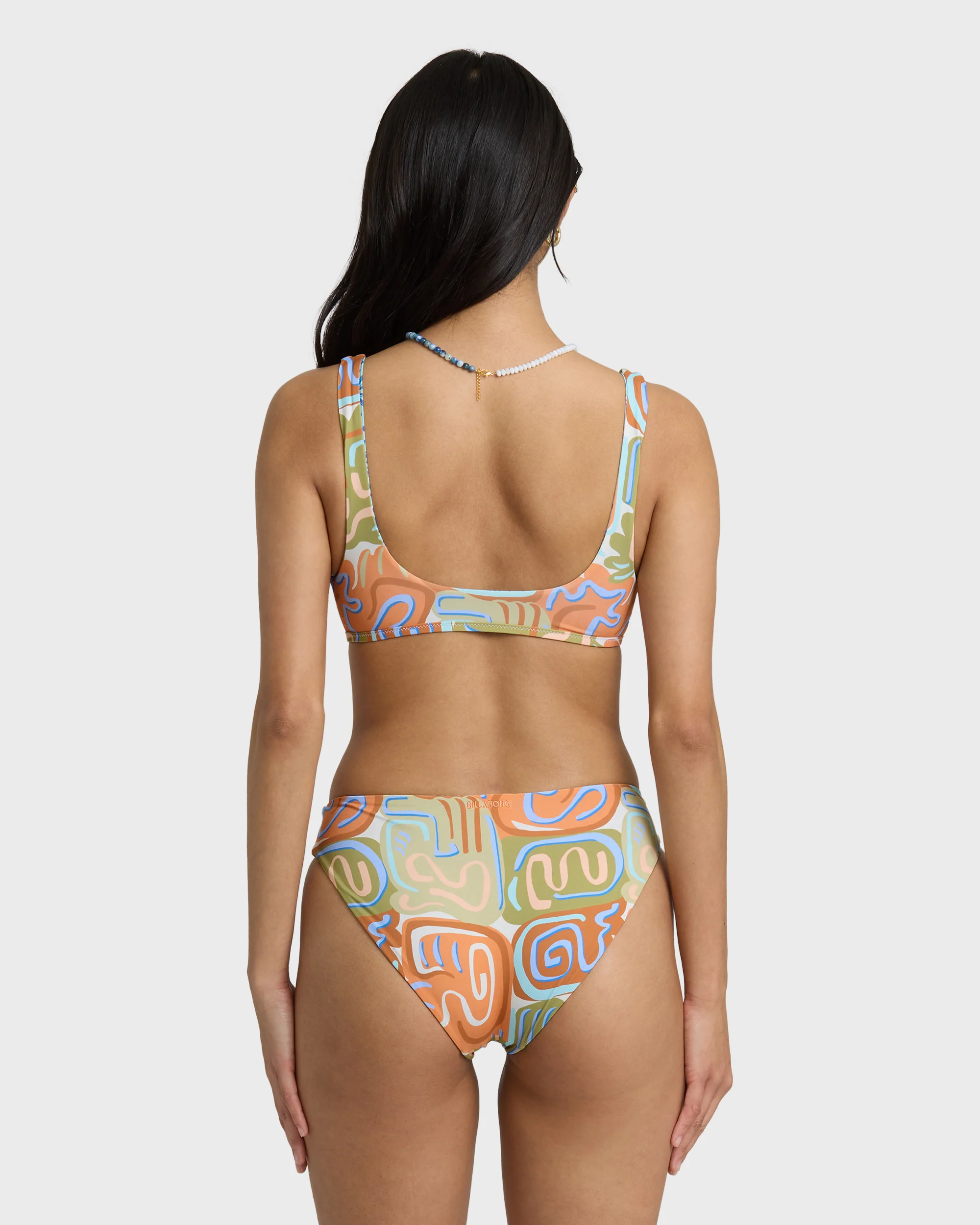 Le Surf Reversible Ava Tank Swim Tank Bikini Top - Orange Multi - Image 7