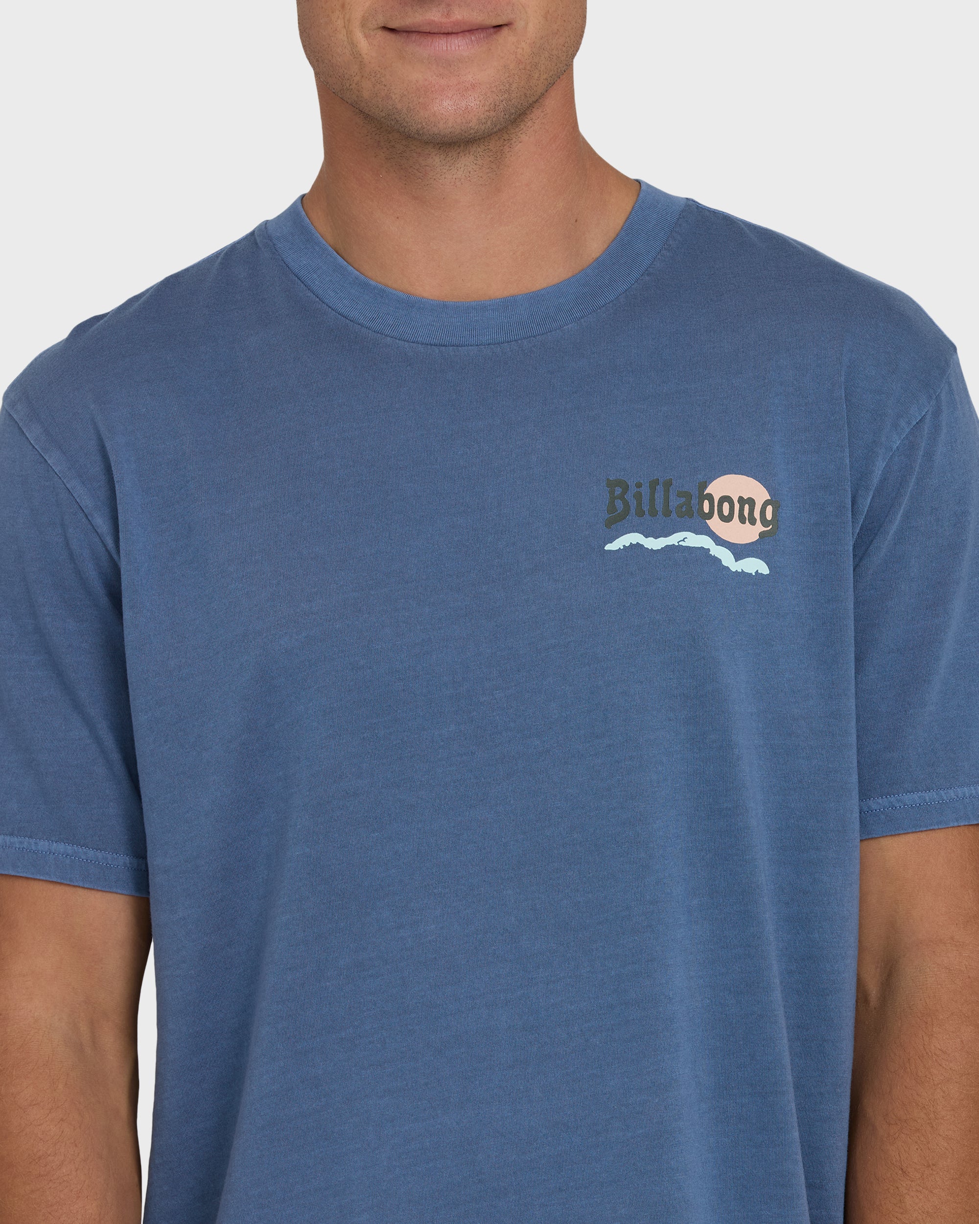 Loner Wave Washed Premium Short Sleeve Knit T-Shirt - Blue Horizon - Image 5