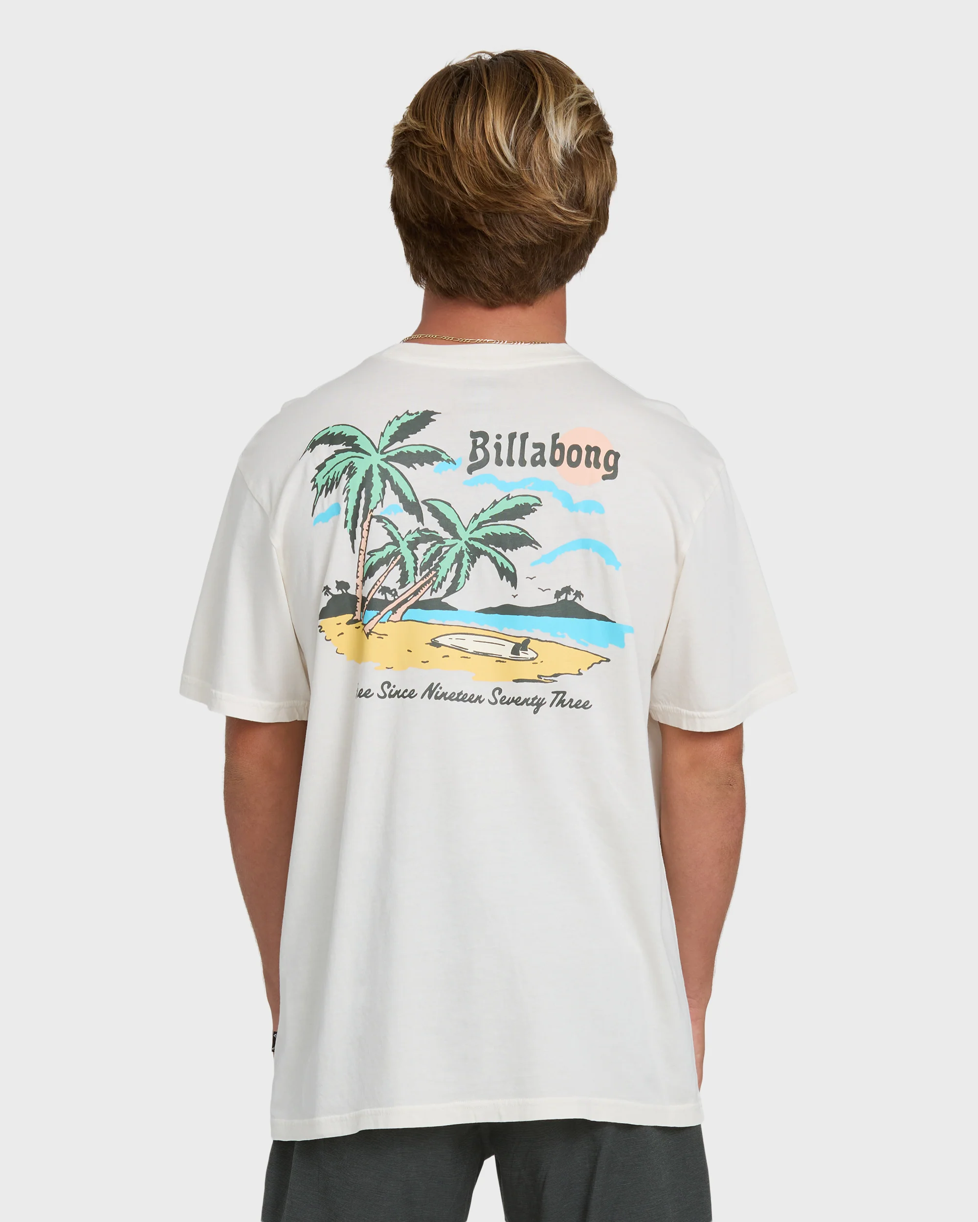 Loner Wave Washed Premium Short Sleeve Knit T-Shirt - Off White - Image 2