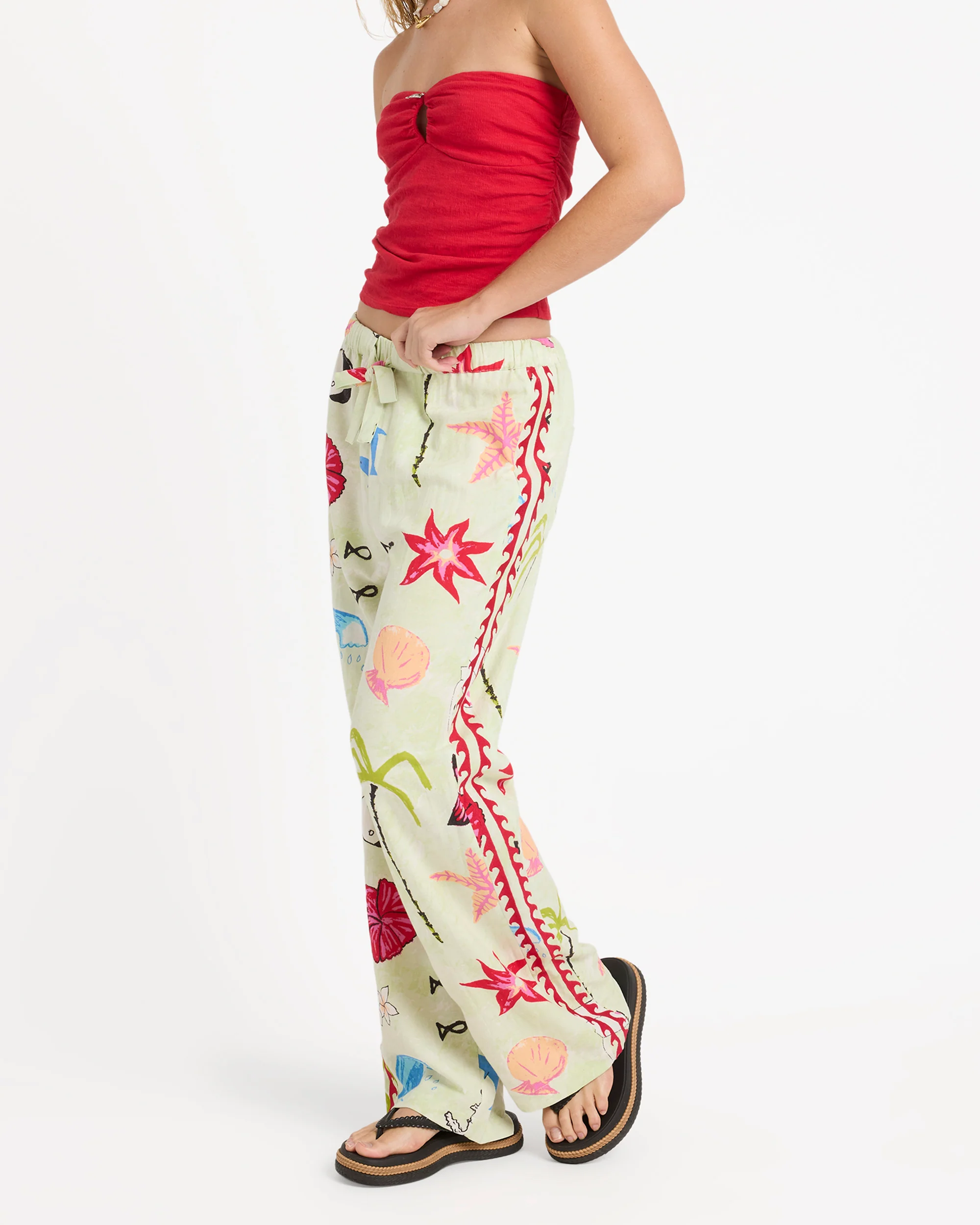 Lottie Hall Woven Elastic Waist Pants - Sunny Lime - Image 12