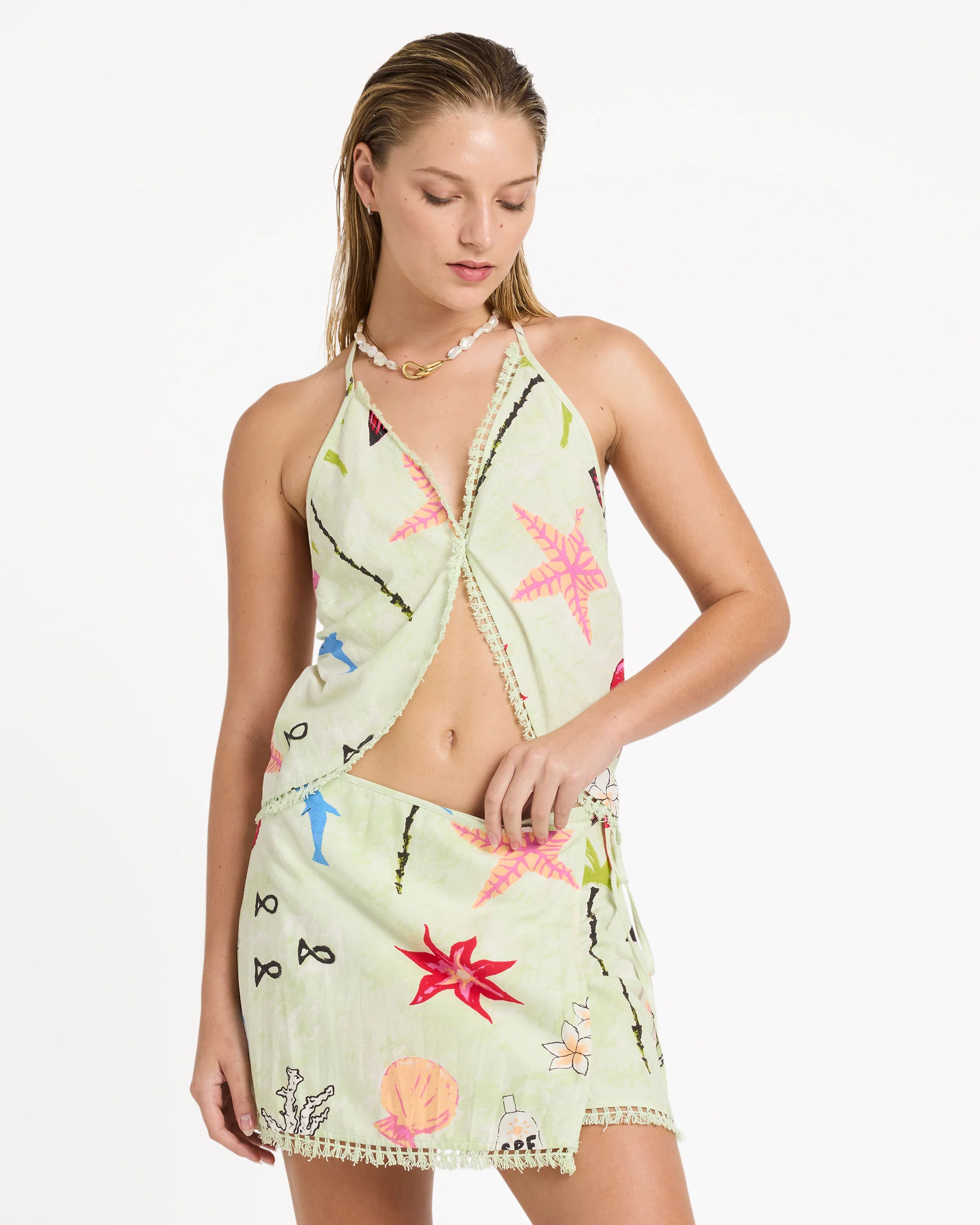 Lottie Hall Woven Tank - Sunny Lime - Image 3