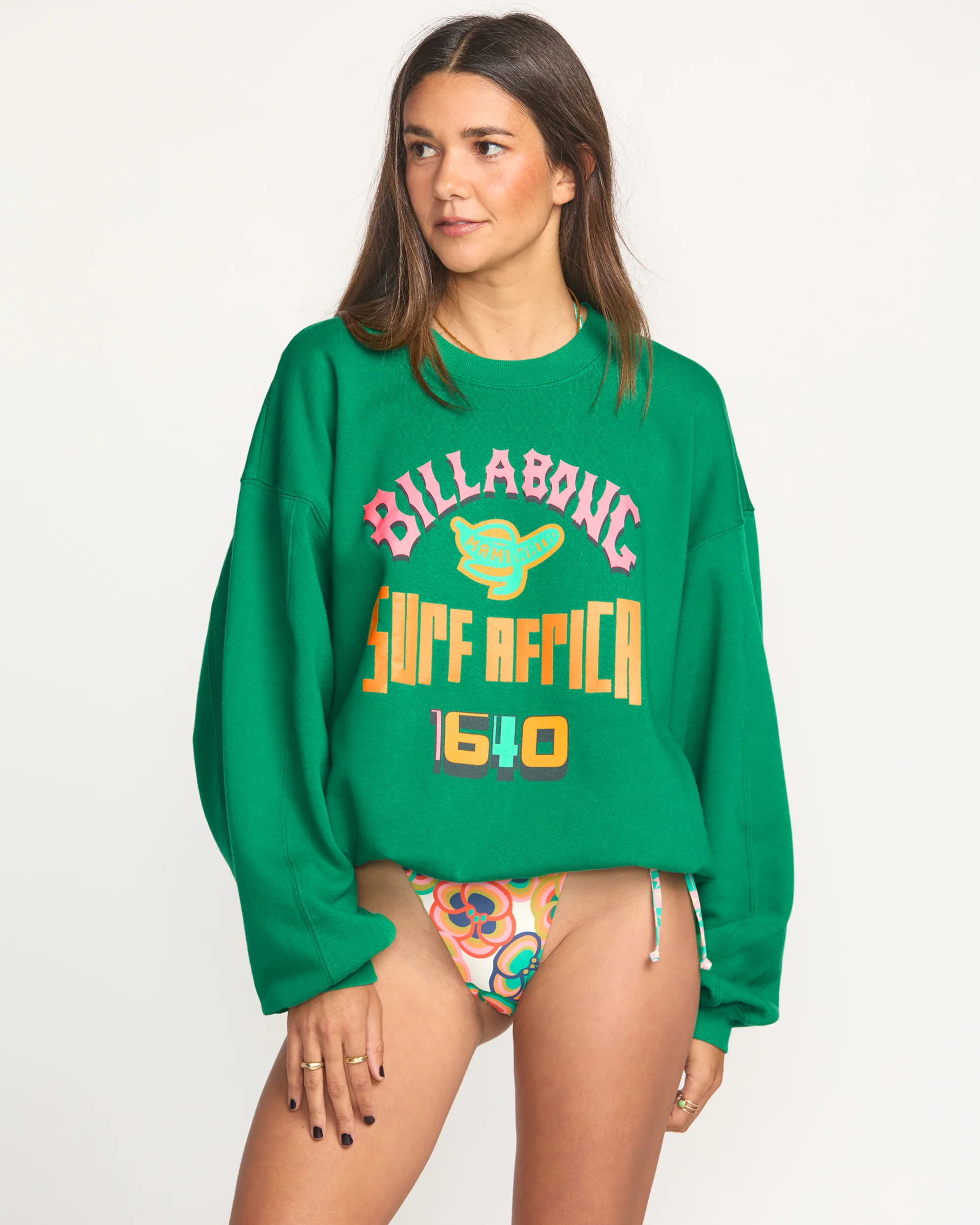Billabong x Mami Wata Kendal Crewneck Sweatshirt - Emerald Green - Image 6