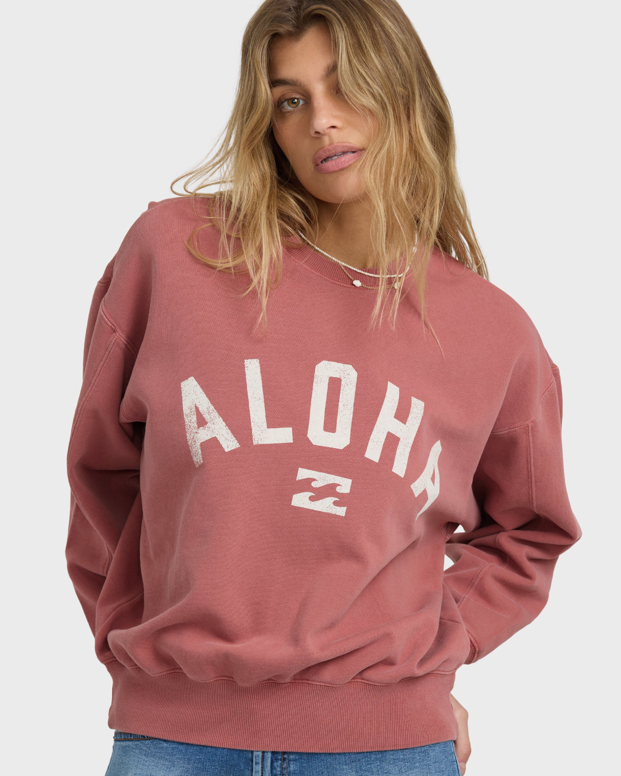 Mono Aloha Kendal Crewneck Sweatshirt - Dark Coral - Image 2
