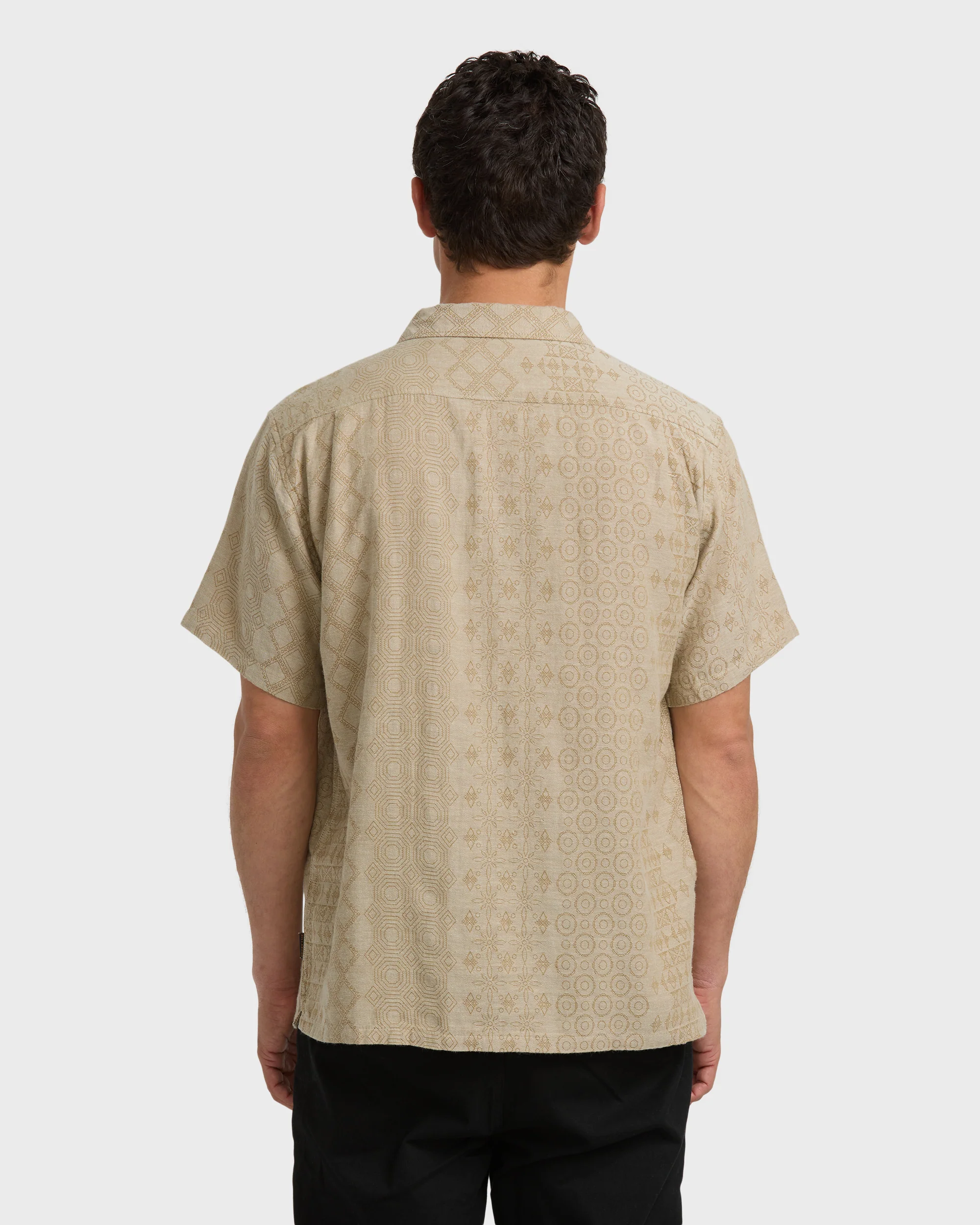 Needle Garage Jacquard Short Sleeve Shirt - Bone - Image 5