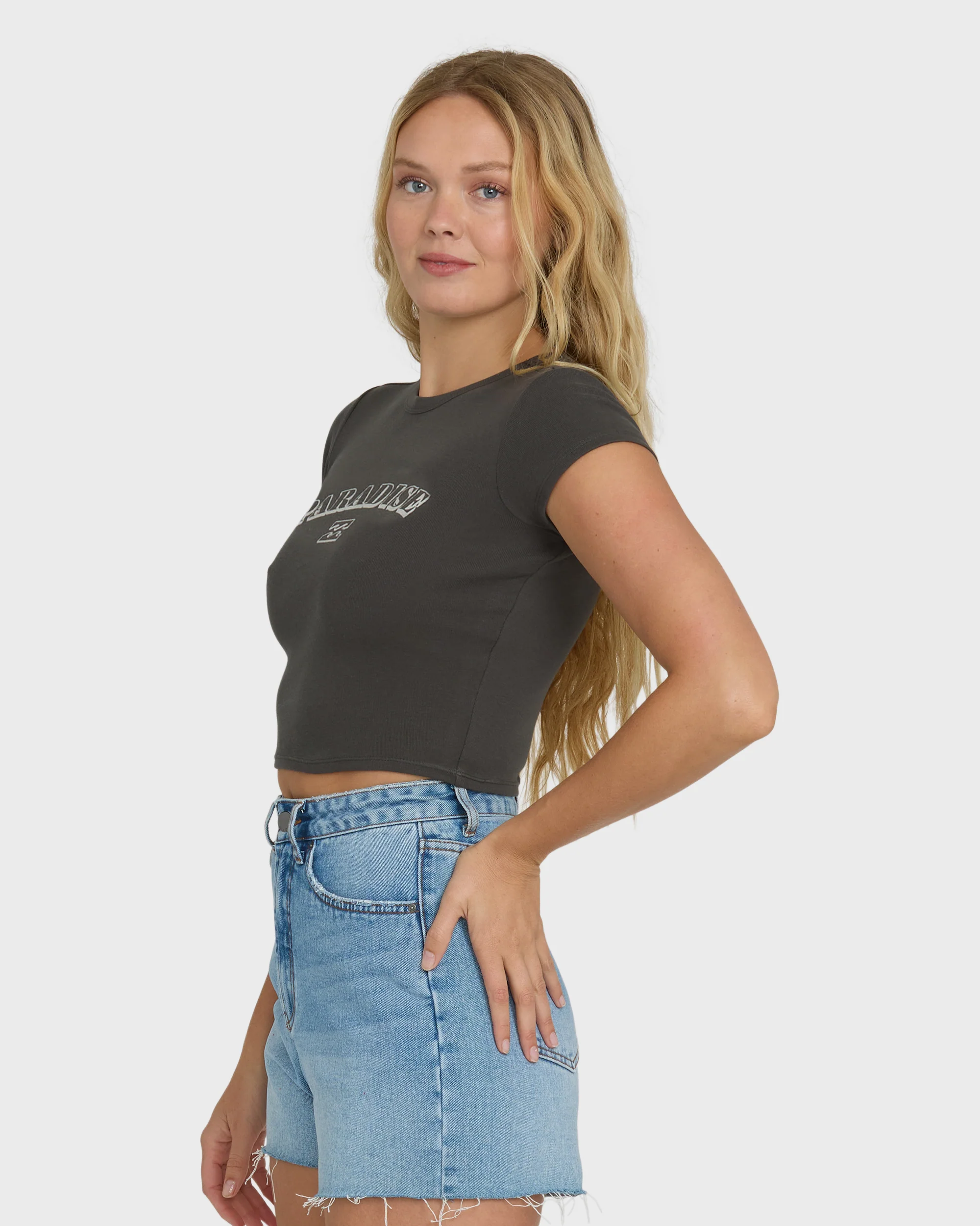 Off We Go Short Sleeve Knit T-Shirt - Off Black - Image 3