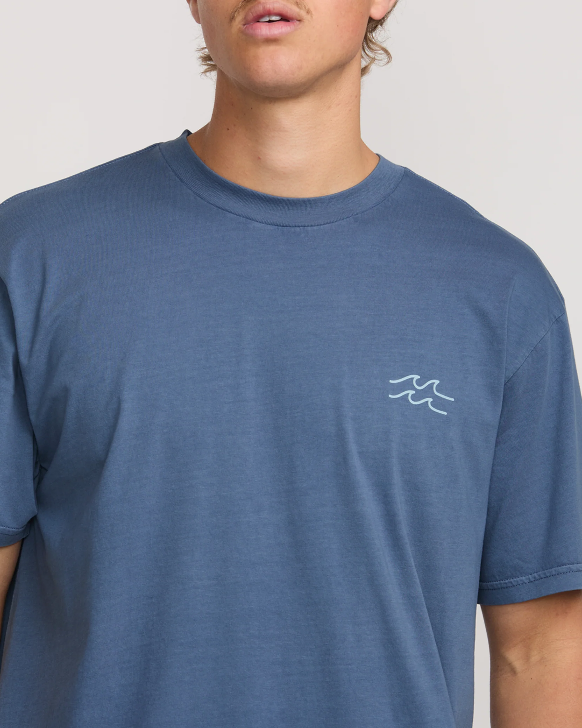 Palms In The Sun Premium Wave Wash Tee - Slate Blue - Image 4