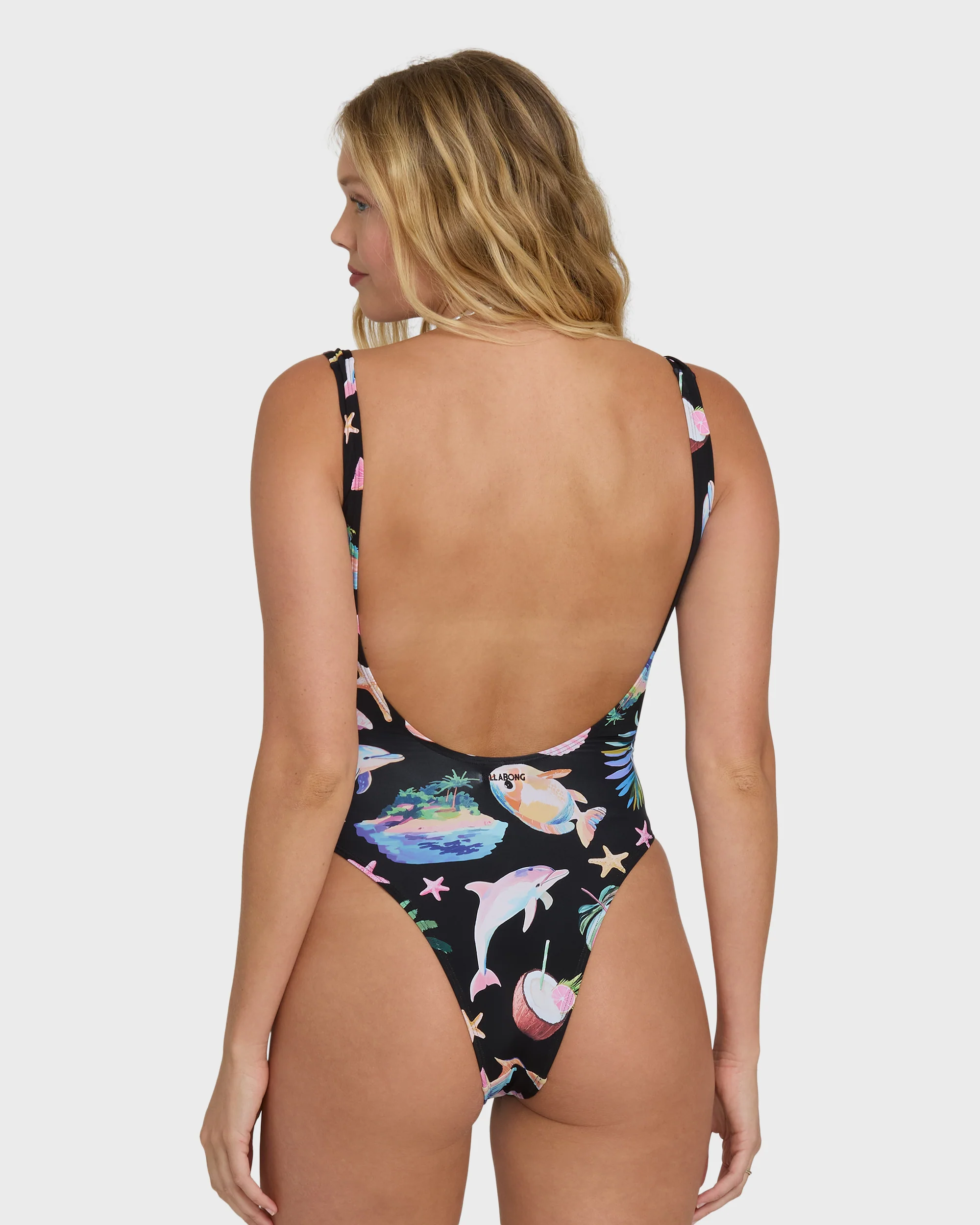 Party Wave Tanker One Piece Swimsuit - Black Pebble - Image 3