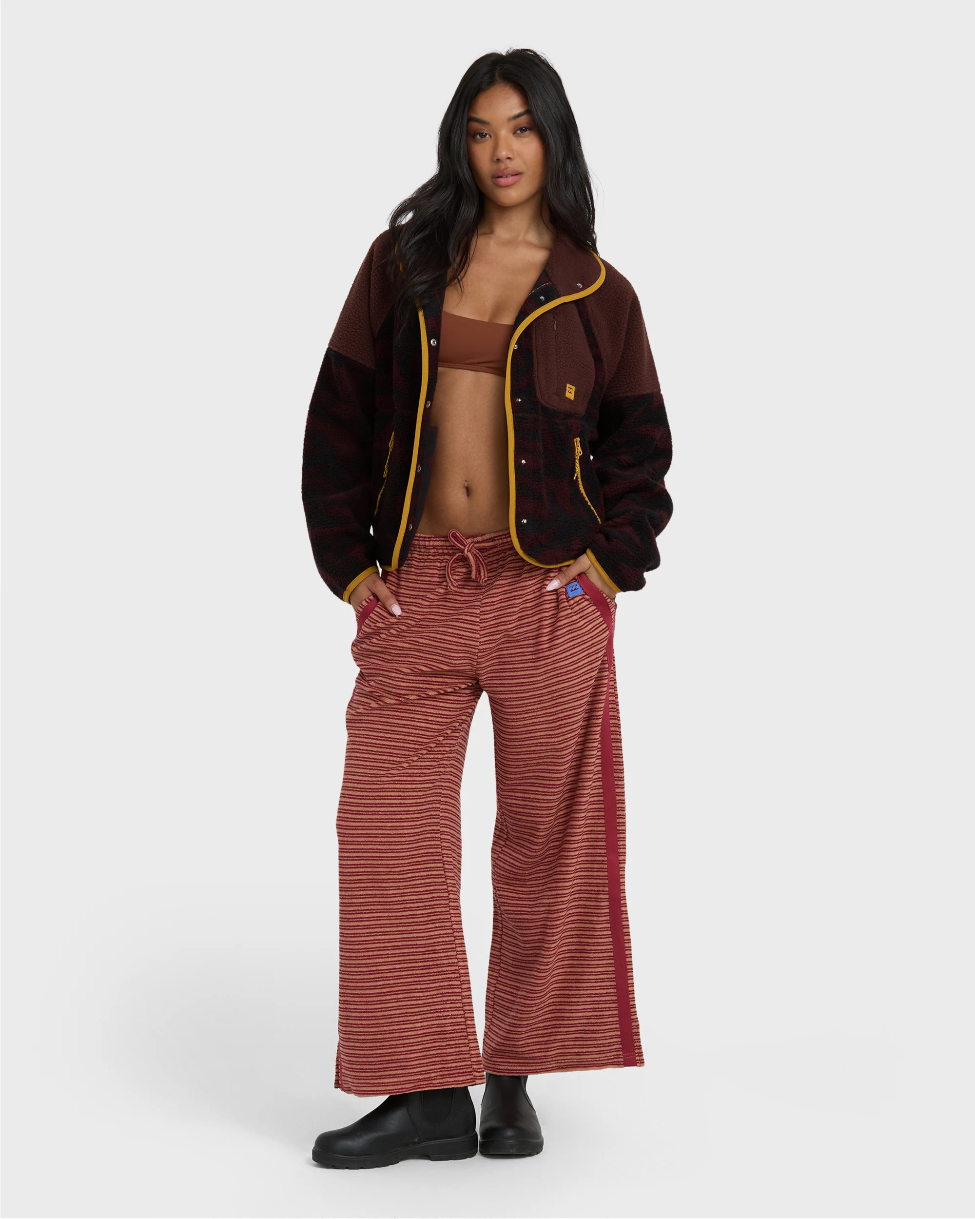 A/Div Popoyo Snap Up Sherpa Fleece Jacket - Teak - Image 5