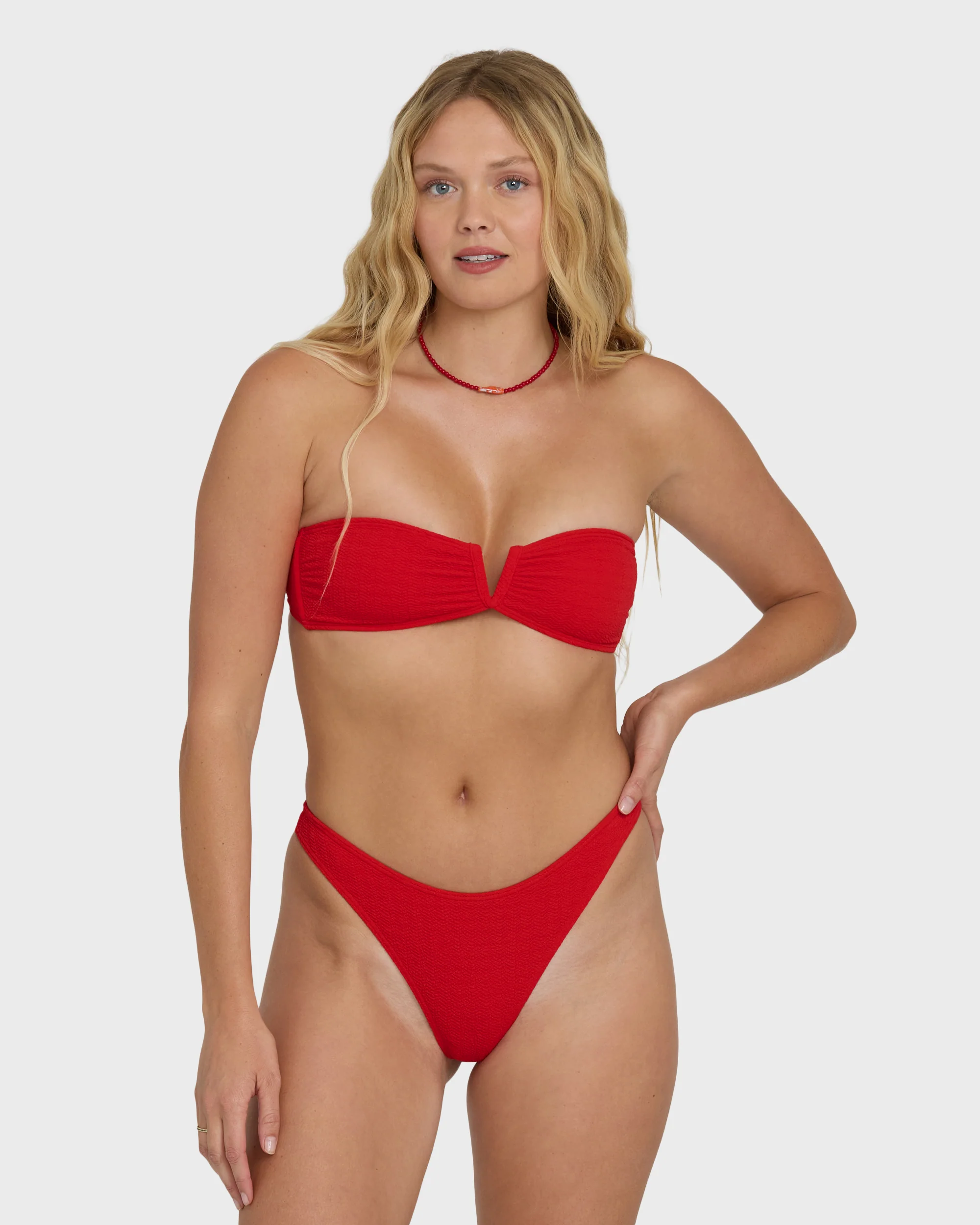 Rising Tide Skimpy Hike Bikini Bottoms - Fiesta Red - Image 2
