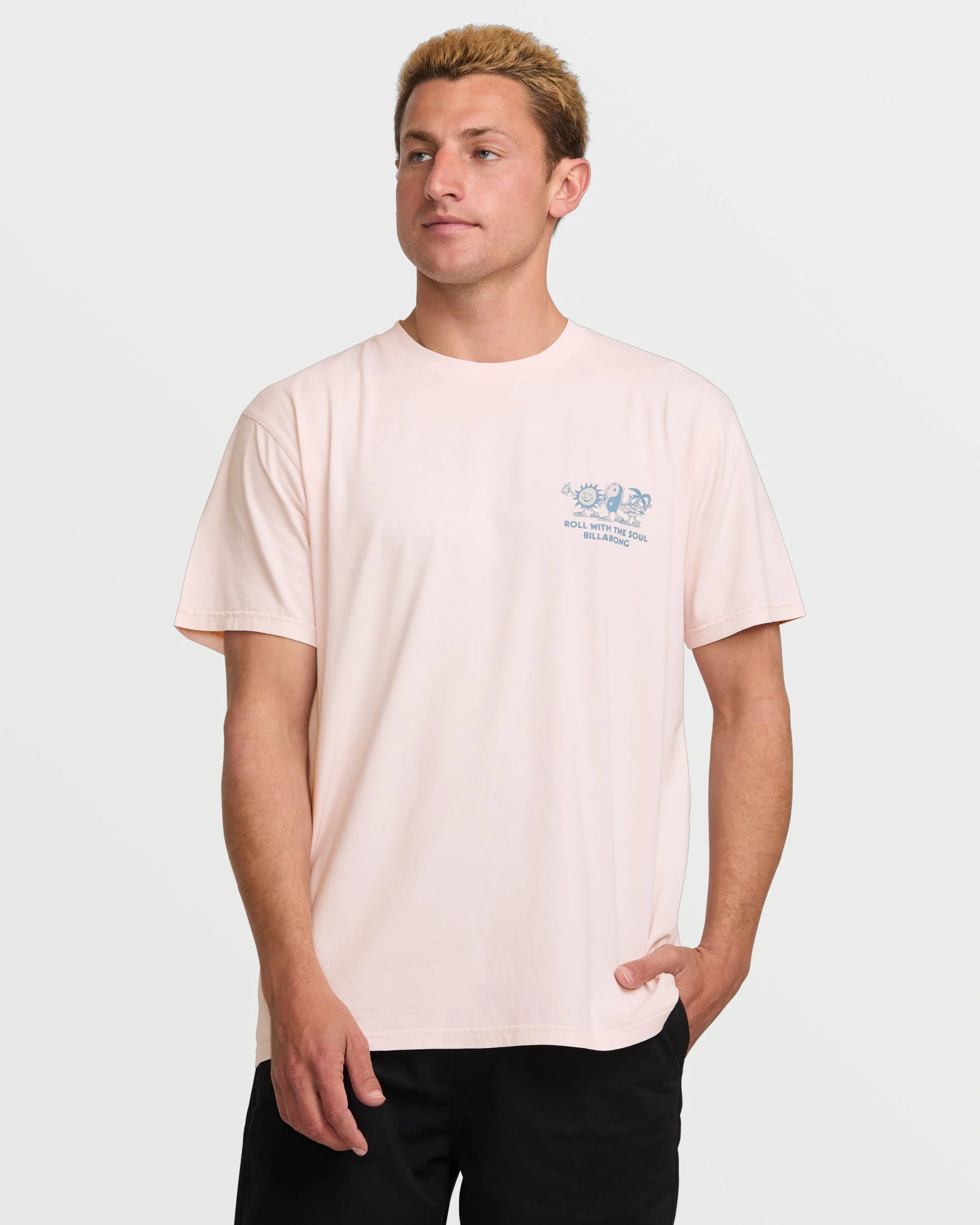 Roll Premium Wave Wash Short Sleeve Tee - Light Pink - Image 2