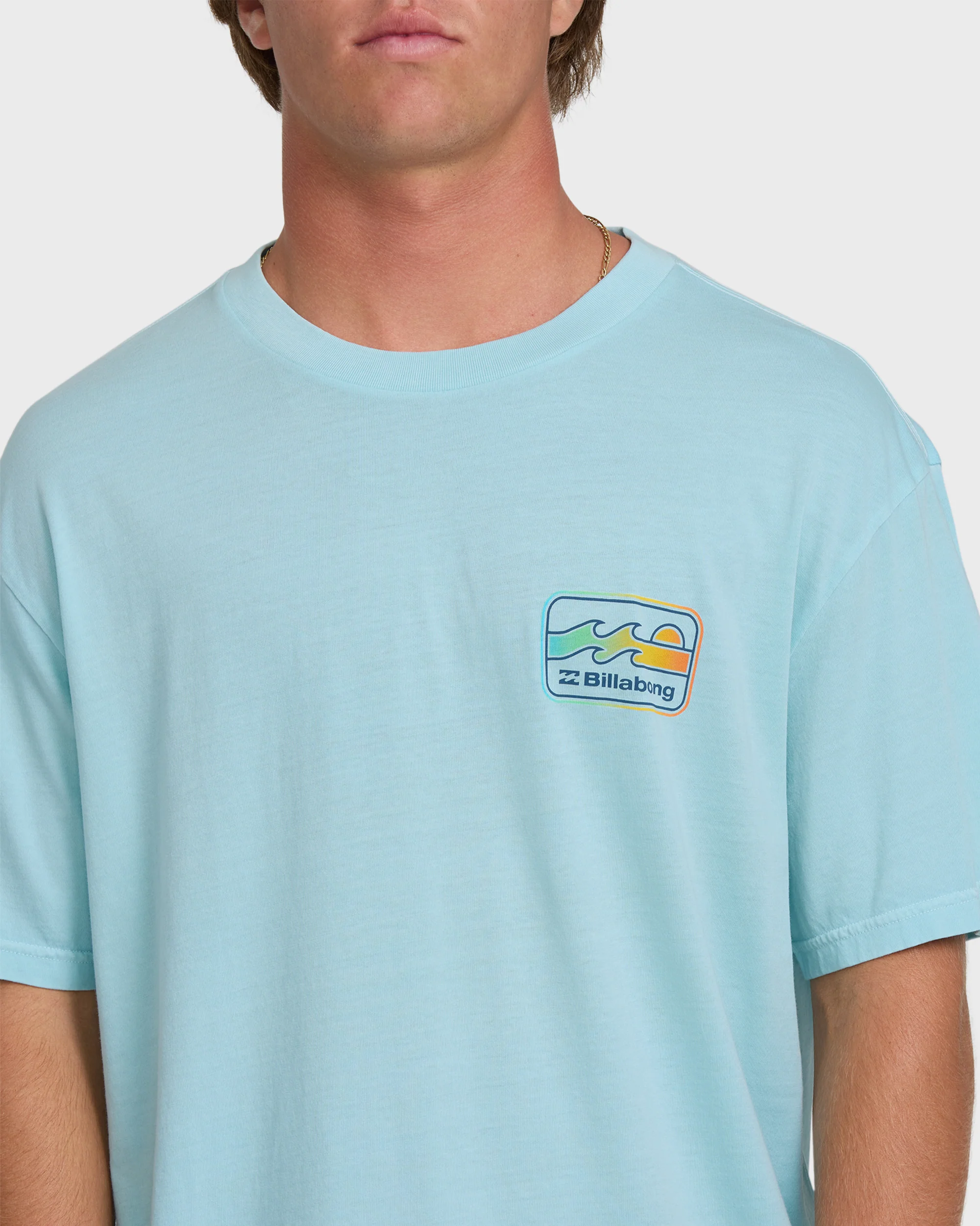 Runner Wave Washed Premium Short Sleeve Cotton T-Shirt - Coastal Blue - Image 5