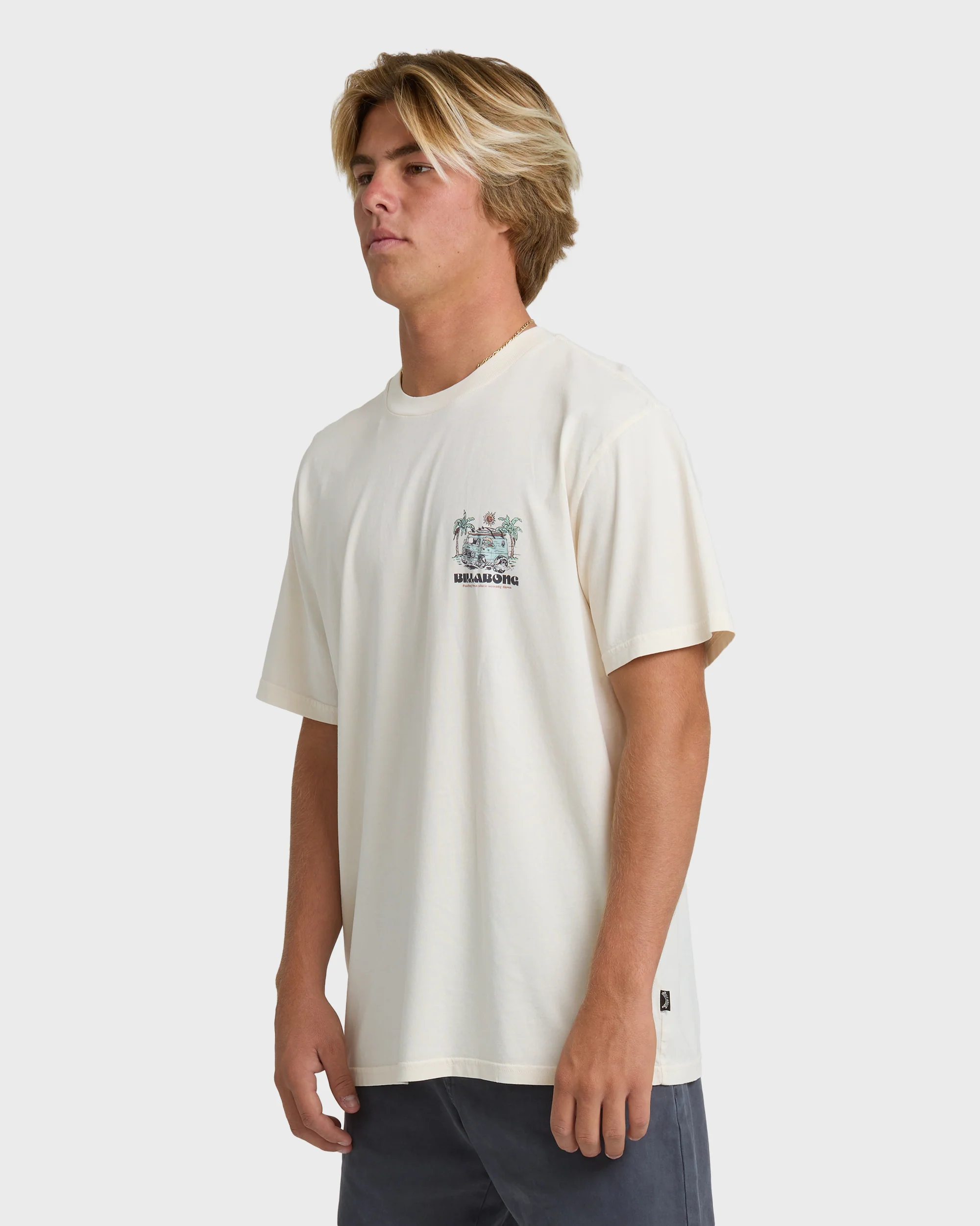 Rush To Relax Wave Washed Premium Short Sleeve T-Shirt - Off White - Image 3