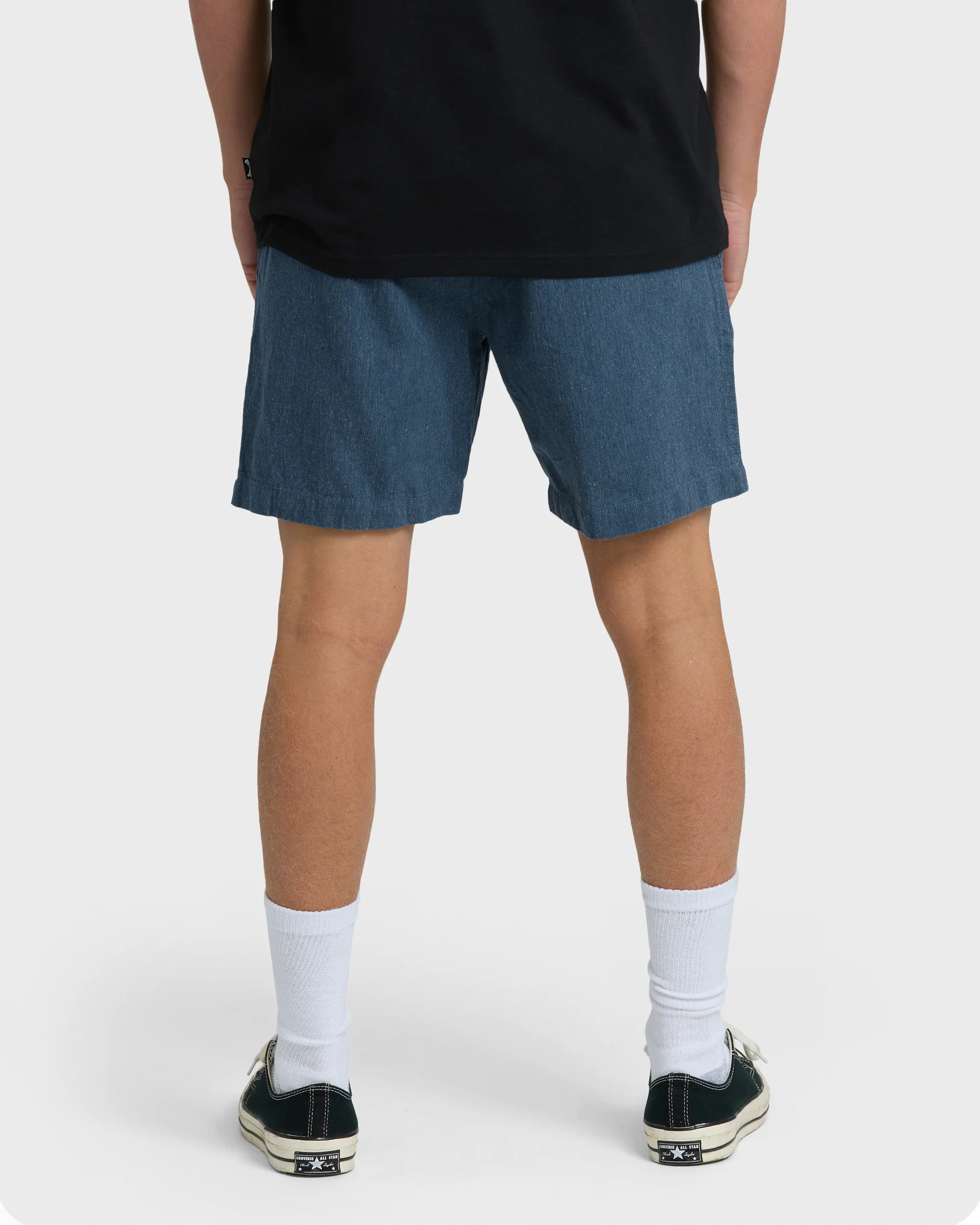 San O Layback 16" Linen Shorts - Blue Heather - Image 2