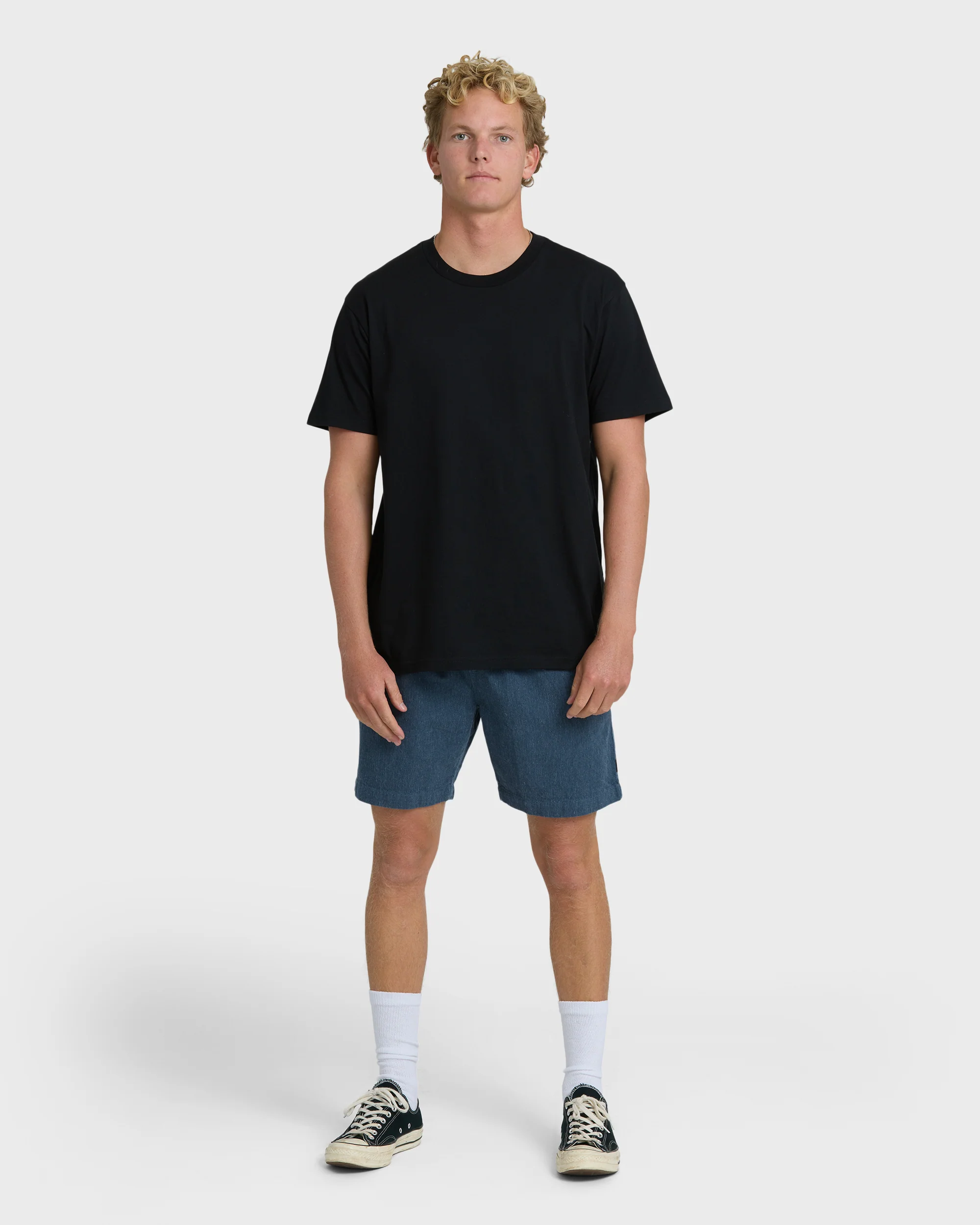 San O Layback 16" Linen Shorts - Blue Heather - Image 4