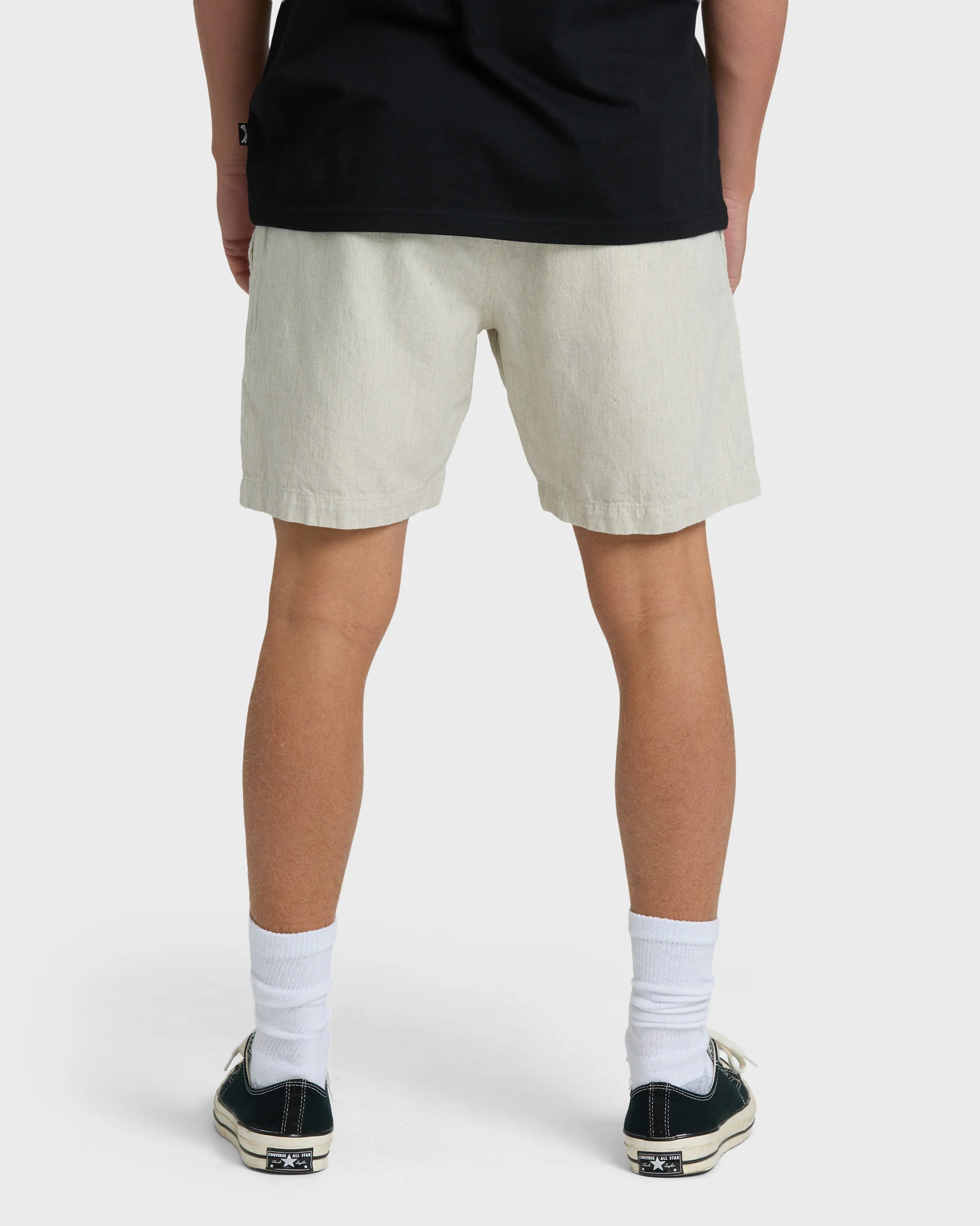 San O Layback 16" Linen Shorts - Oatmeal Heather - Image 2
