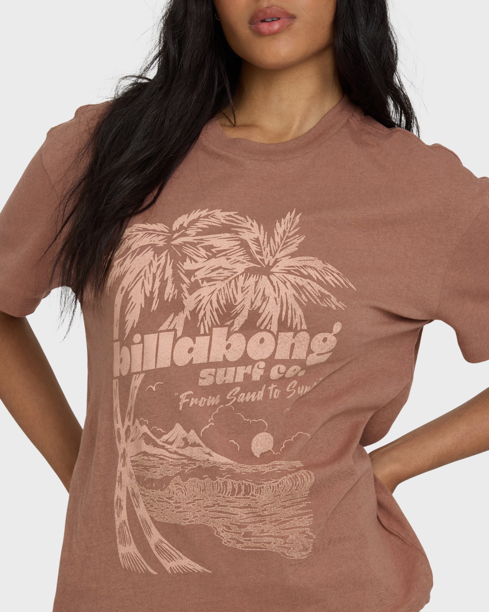 Sand To Surf Short Sleeve Knit Graphic T-Shirt - Brown Stone - Image 5
