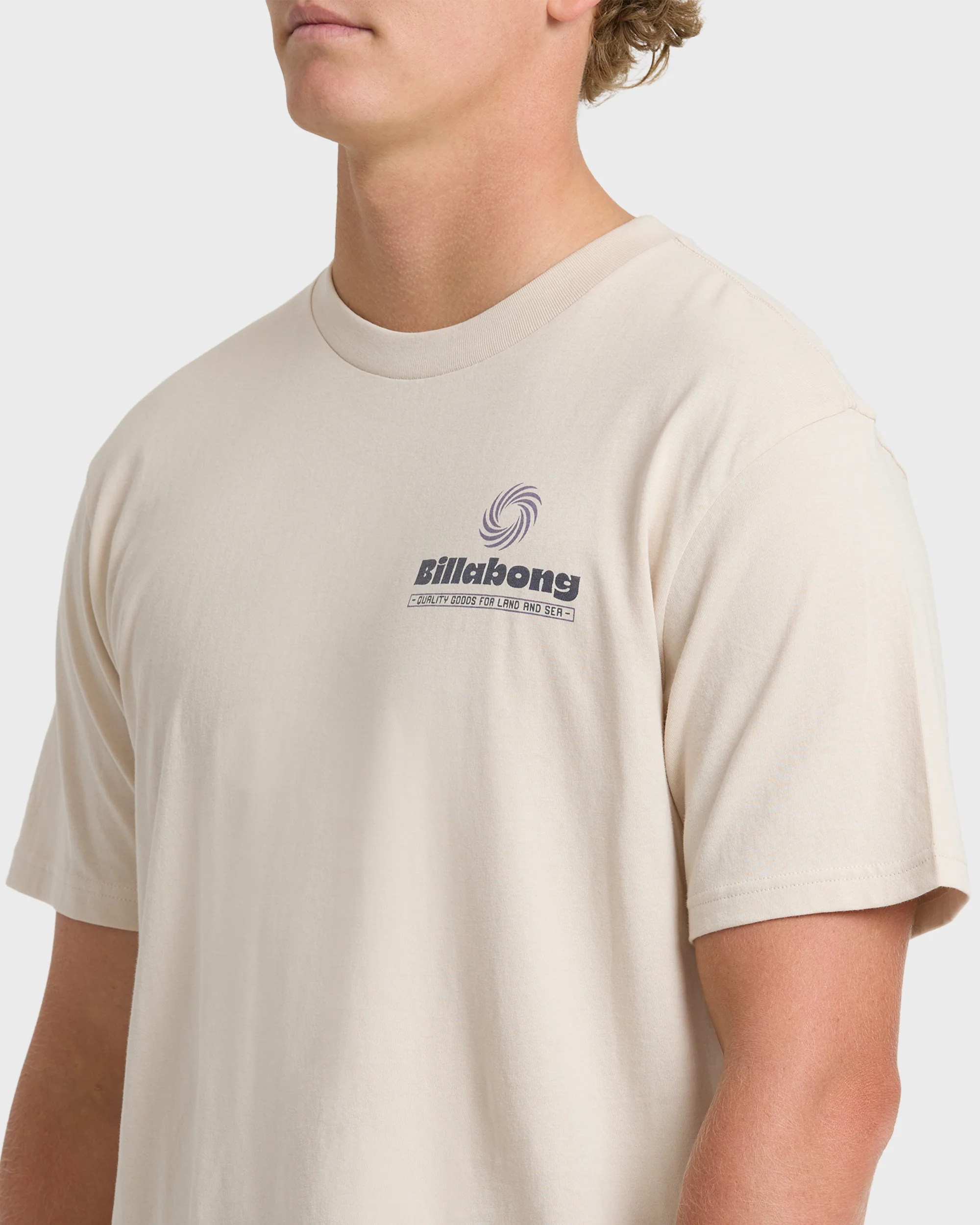 Single Fin Premium Short Sleeve Knit T-Shirt - Oatmeal - Image 5