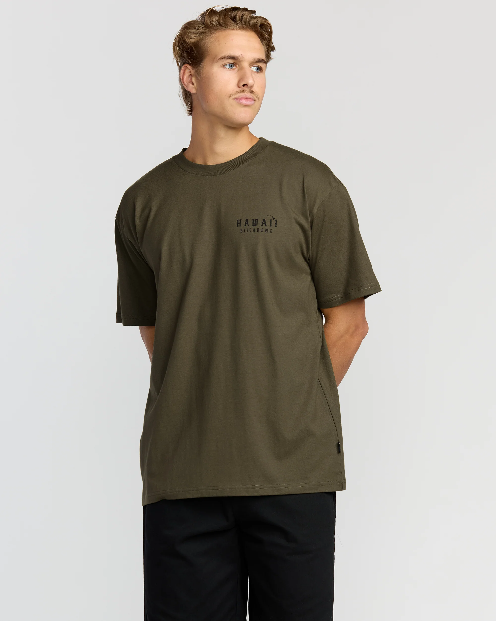 Skull Wave Hi Regular Short Sleeve T-Shirt - Military - Image 2