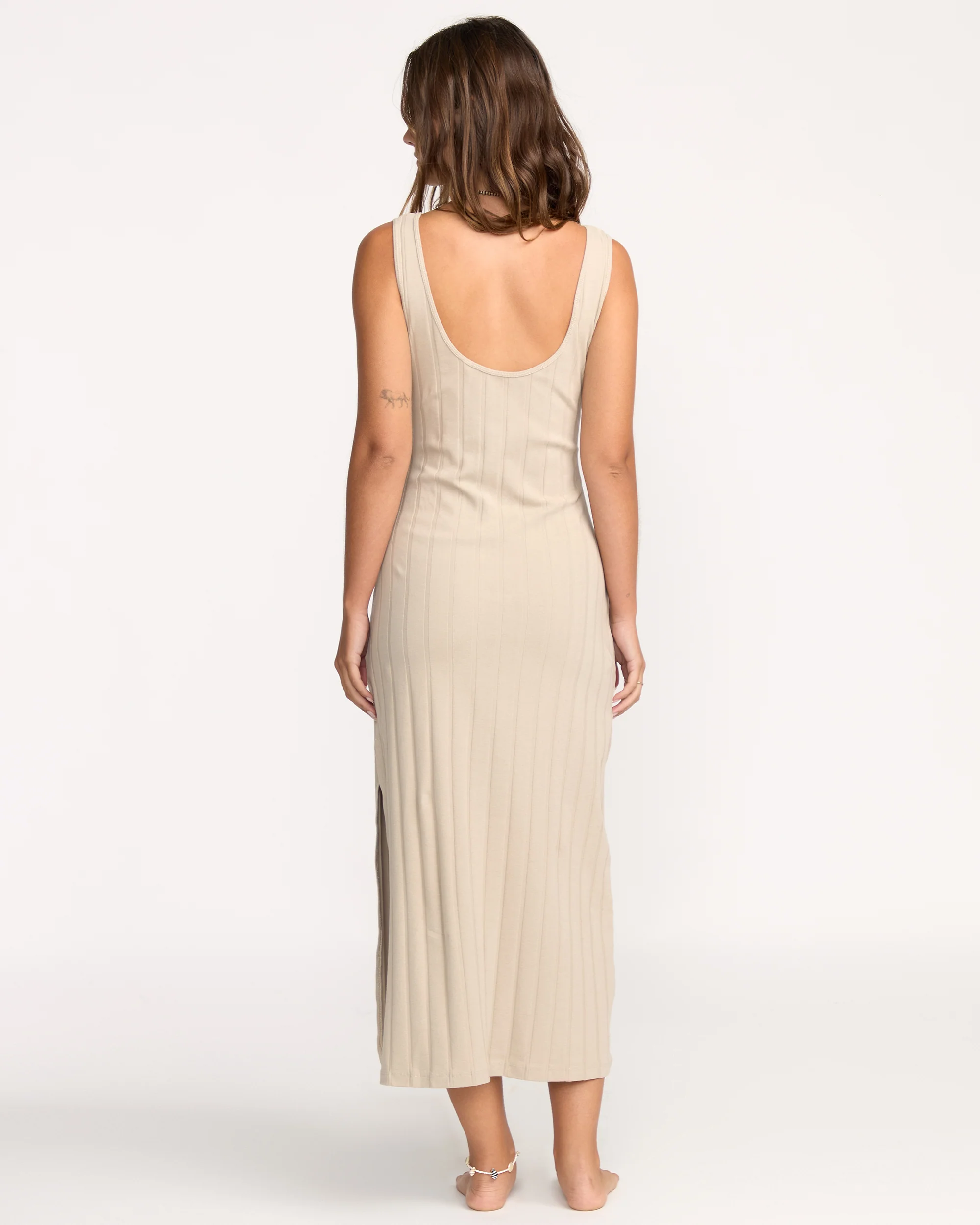Slides Midi Knit Dress - Cobblestone - Image 3