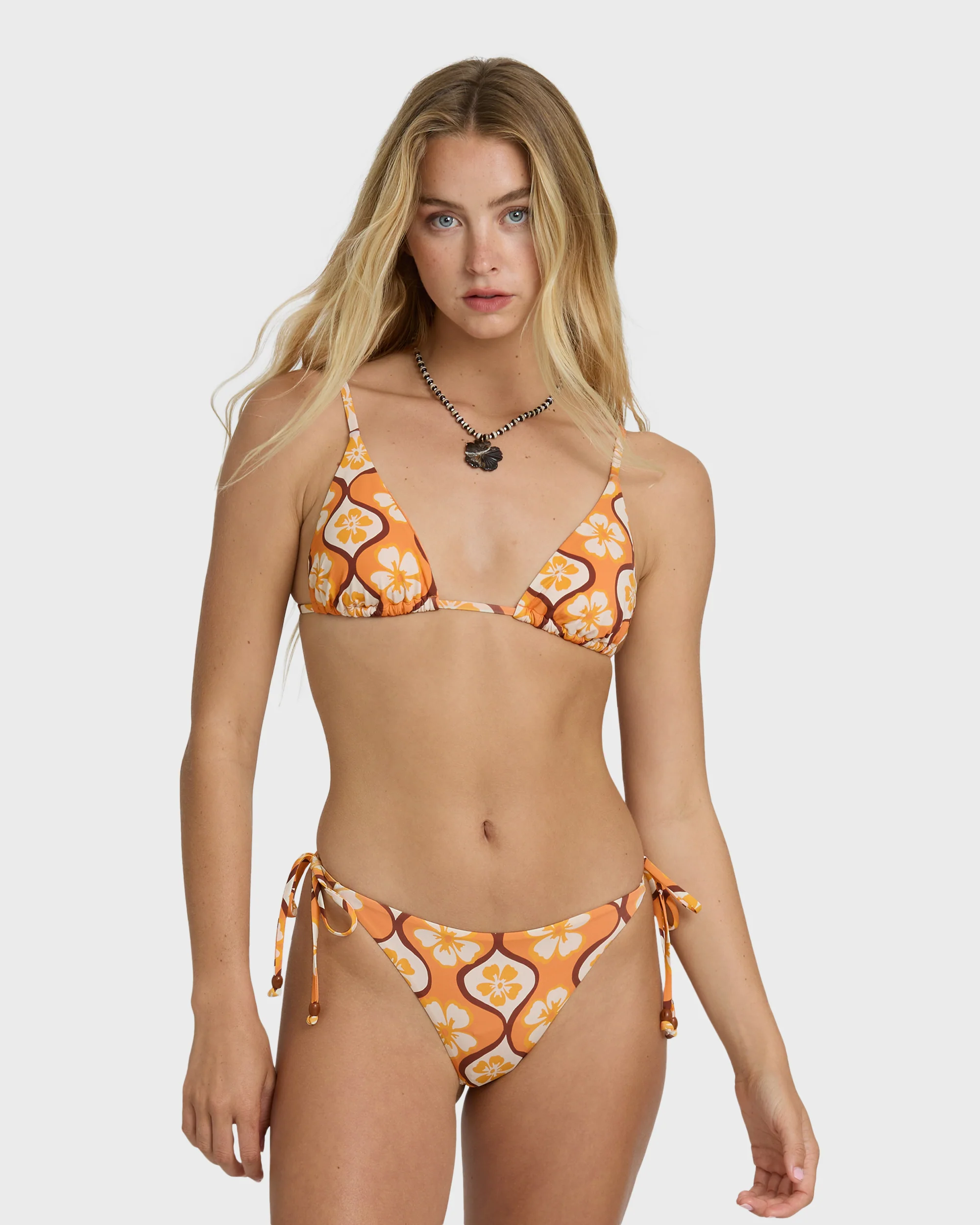 Sol Groove Tall Slide Triangle Bikini Top - Tangerine - Image 5