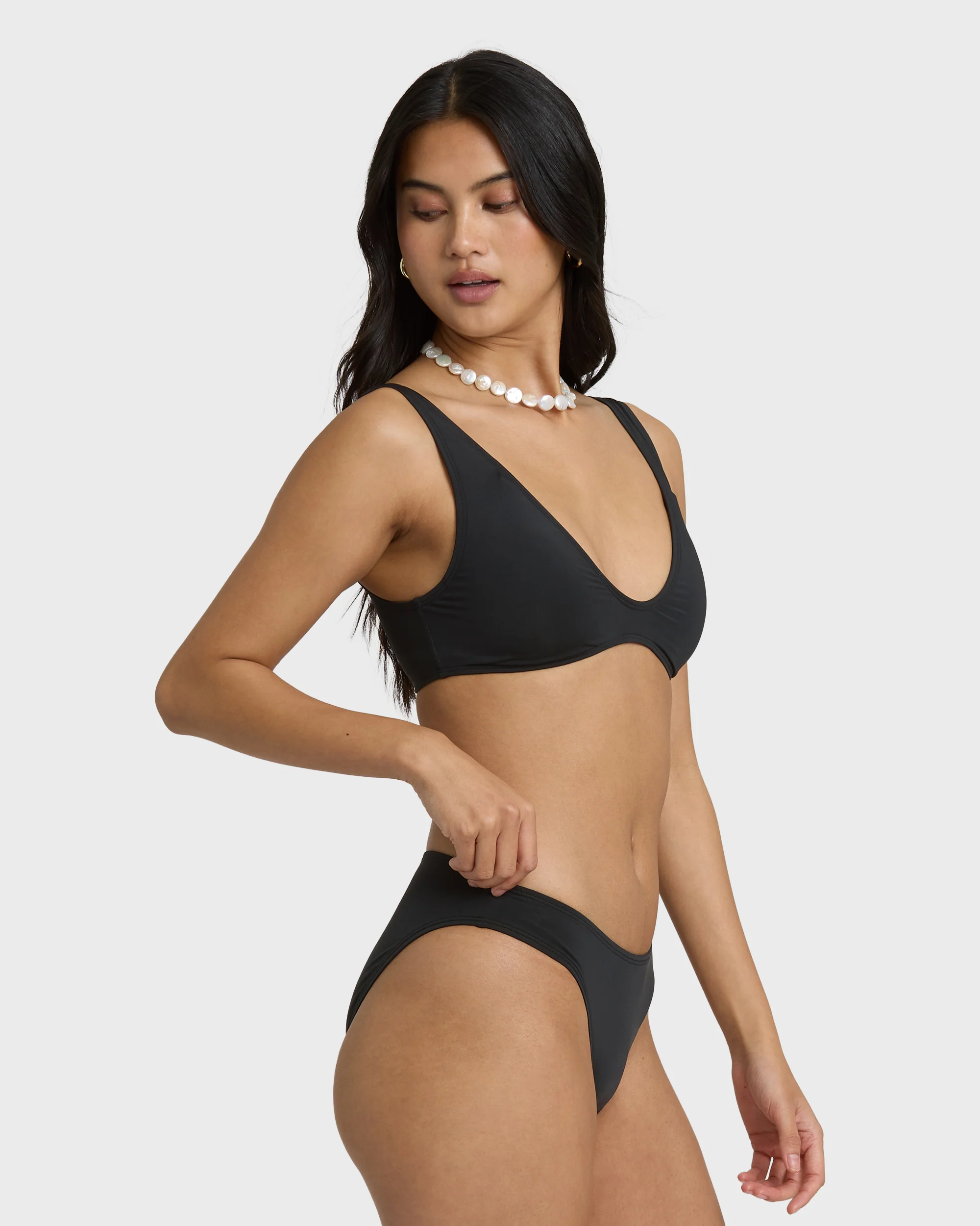 Sol Searcher Lowrider Full Bikini Bottoms - Black Pebble - Image 3