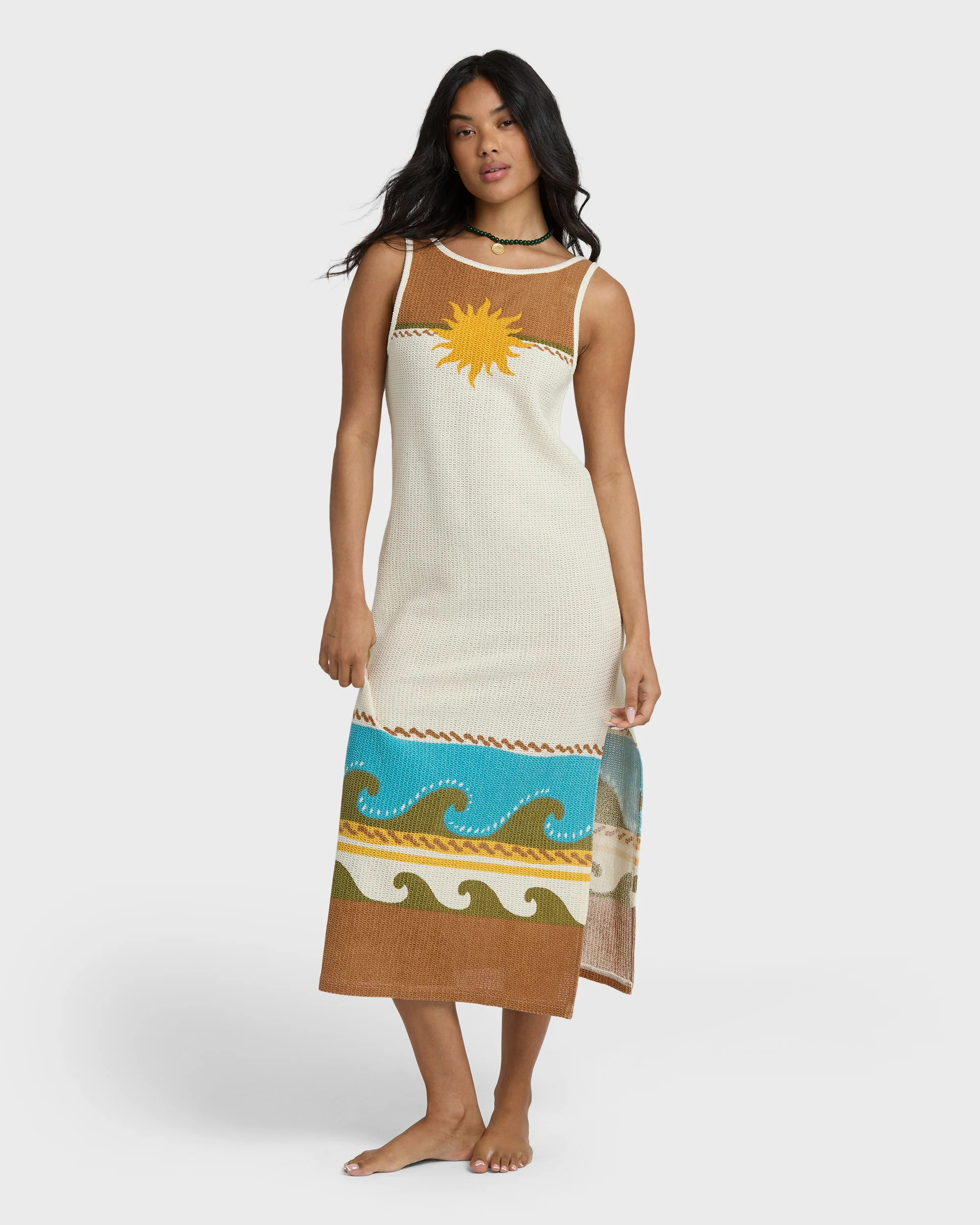Solar Babe Midi Dress - Caramel Cafe - Image 3