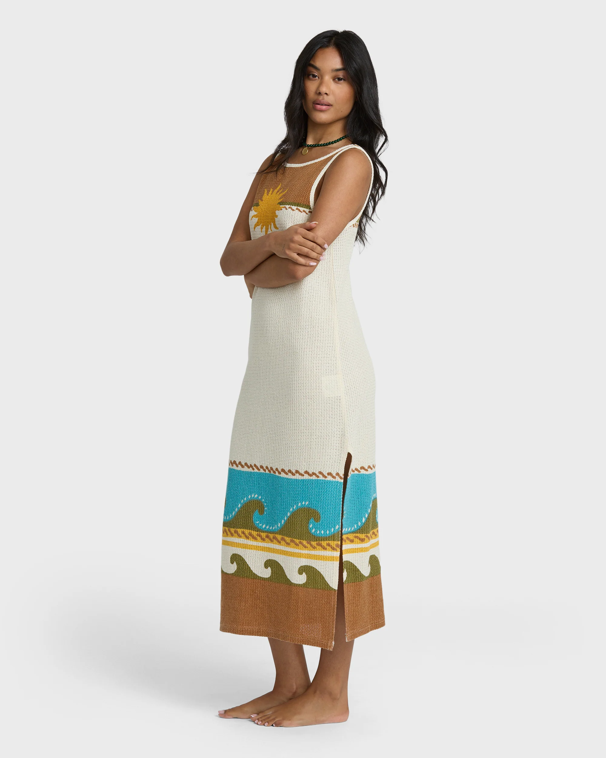 Solar Babe Midi Dress - Caramel Cafe - Image 6