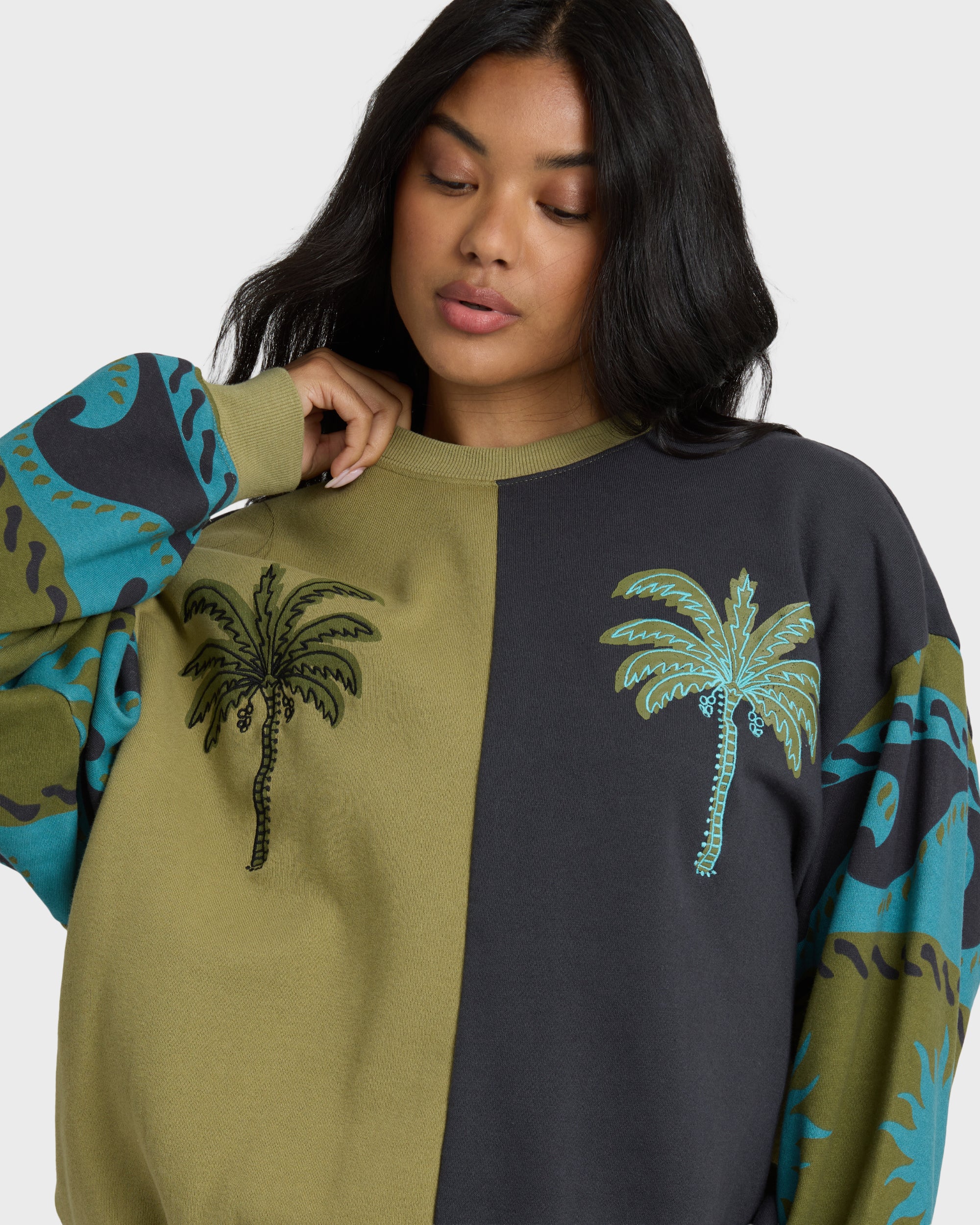 Split Palm Kendal Crewneck Sweatshirt - Cedar - Image 4