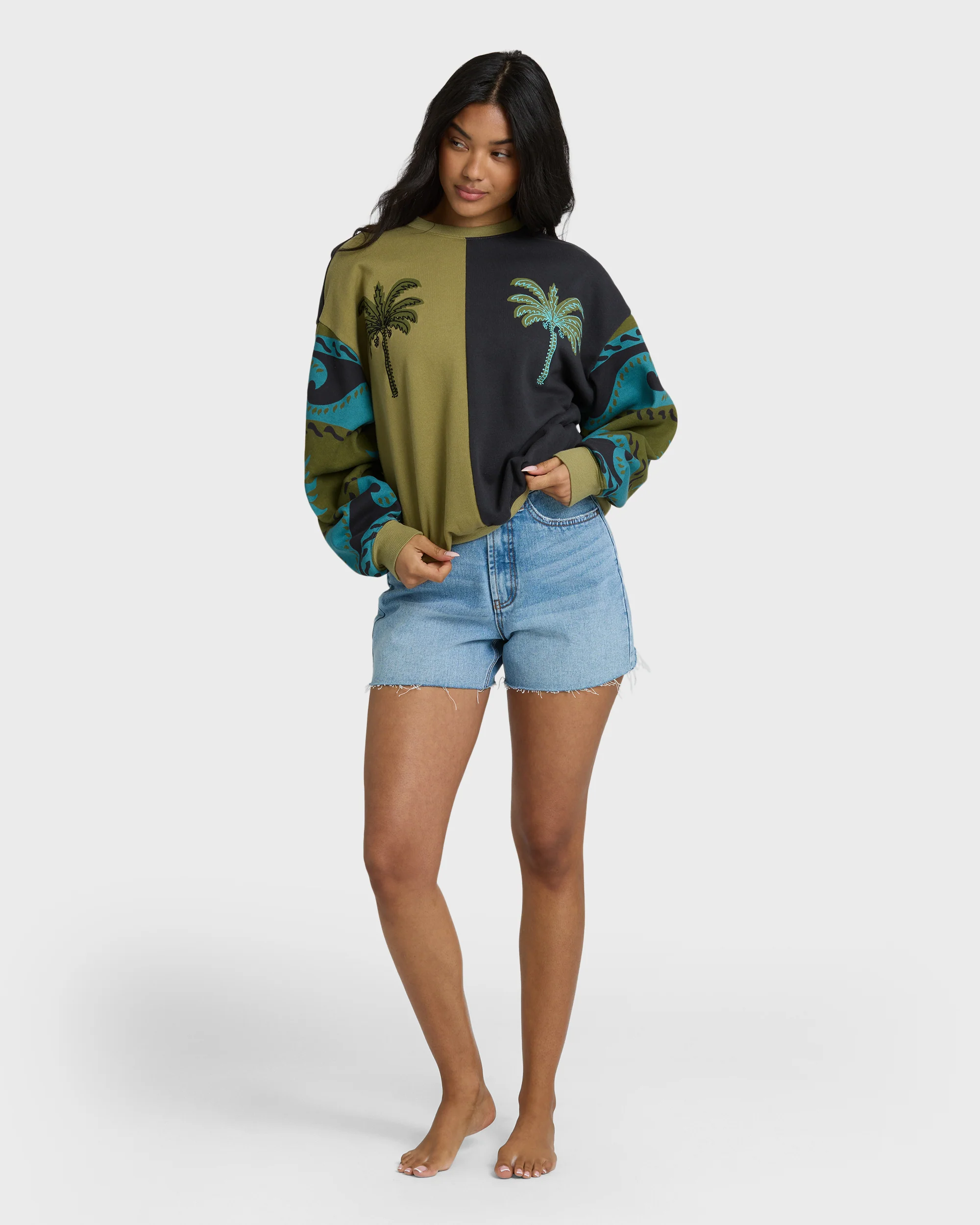 Split Palm Kendal Crewneck Sweatshirt - Cedar - Image 5