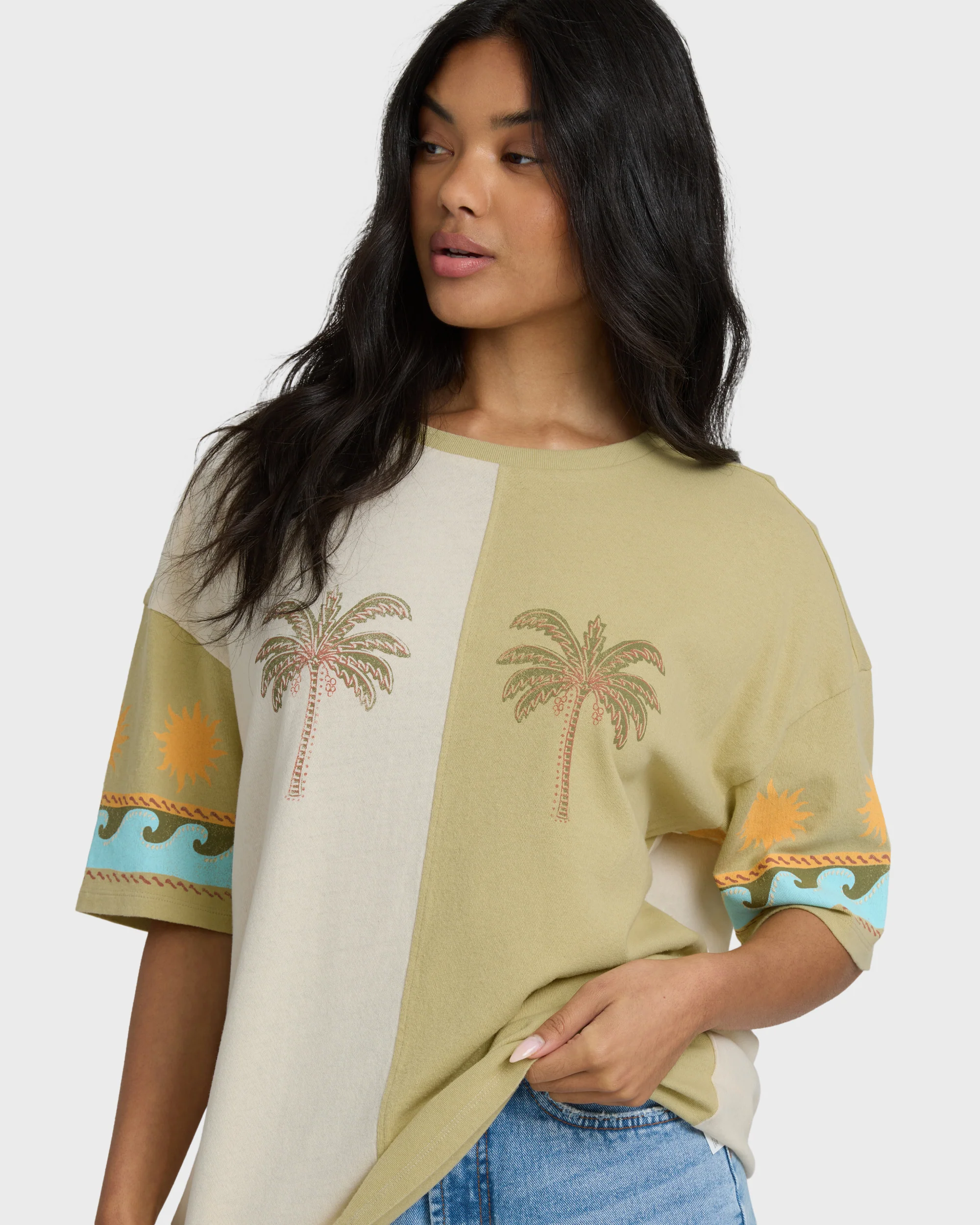 Split Palm Short Sleeve T-Shirt - White Cap - Image 6