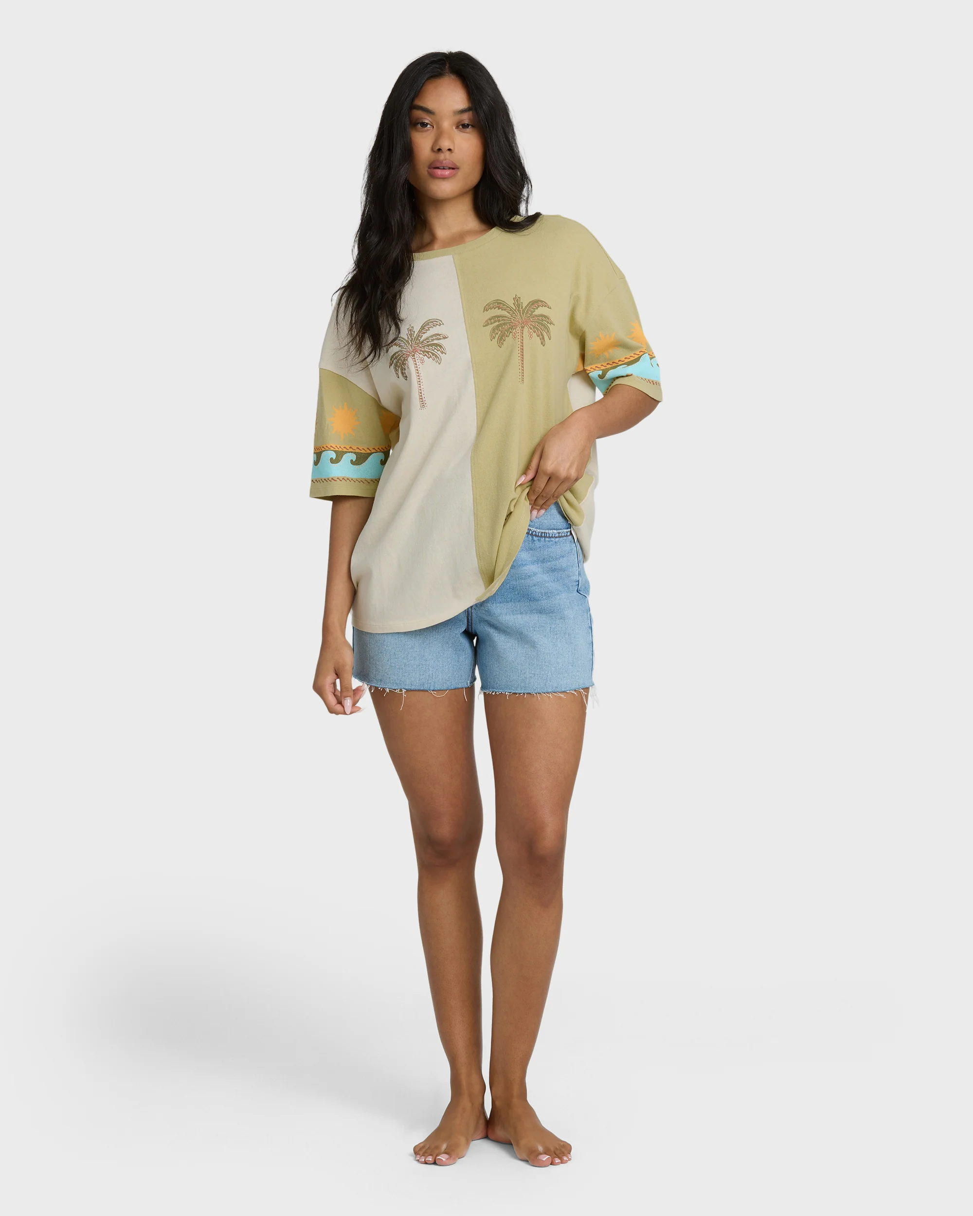 Split Palm Short Sleeve T-Shirt - White Cap - Image 7