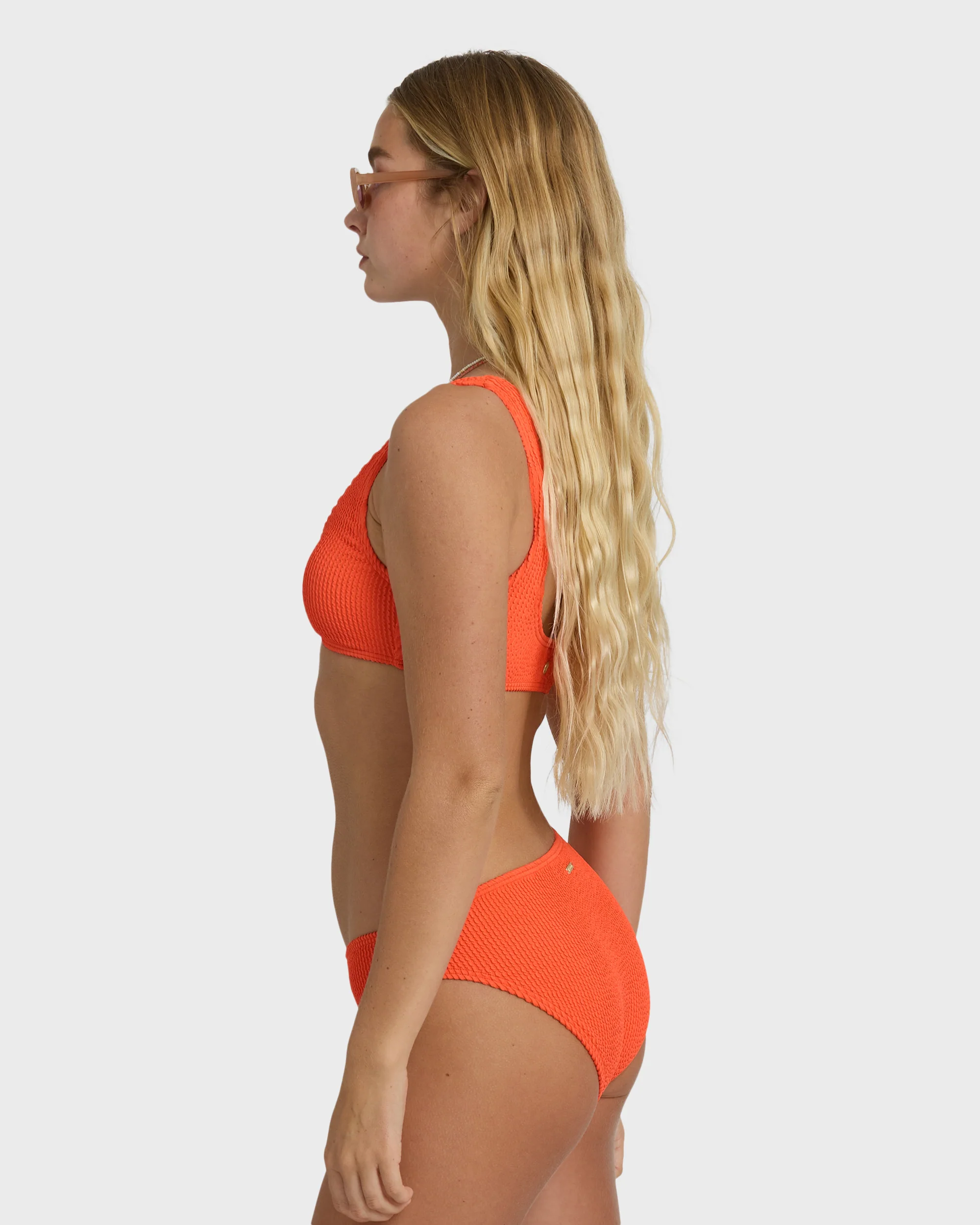 Summer Hi Lowrider Full Bikini Bottom - Hot Coral - Image 3