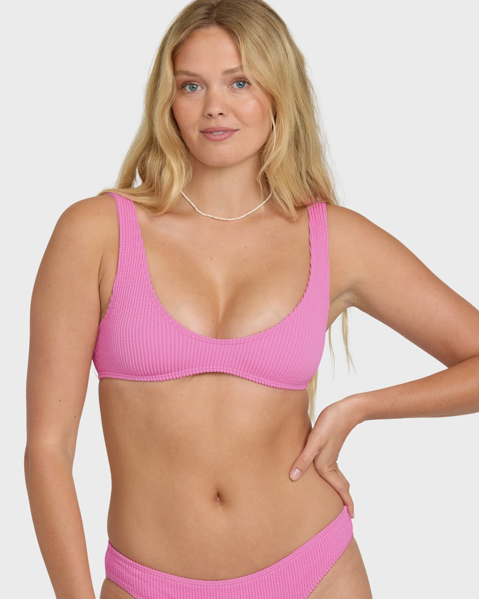 Summer Hi Scoop Tank Bikini Top - Party Pink - Image 5