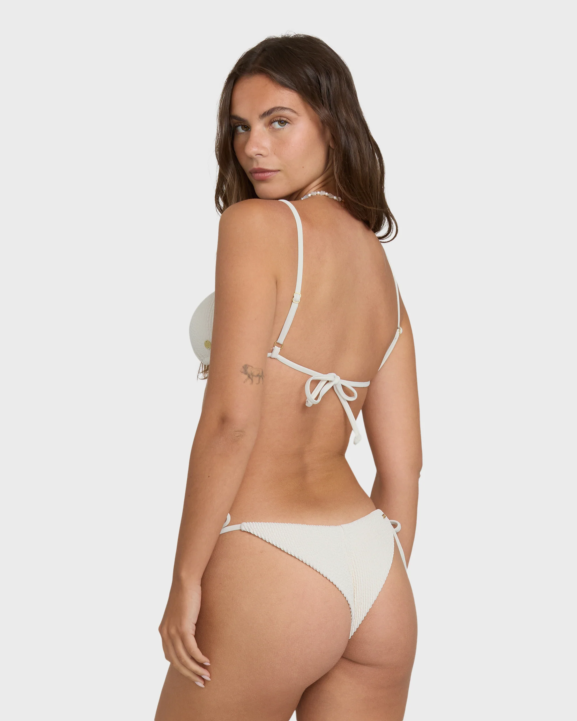 Summer Hi Tie-Side Tanga Skimpy Bikini Bottoms - Salt Crystal - Image 6