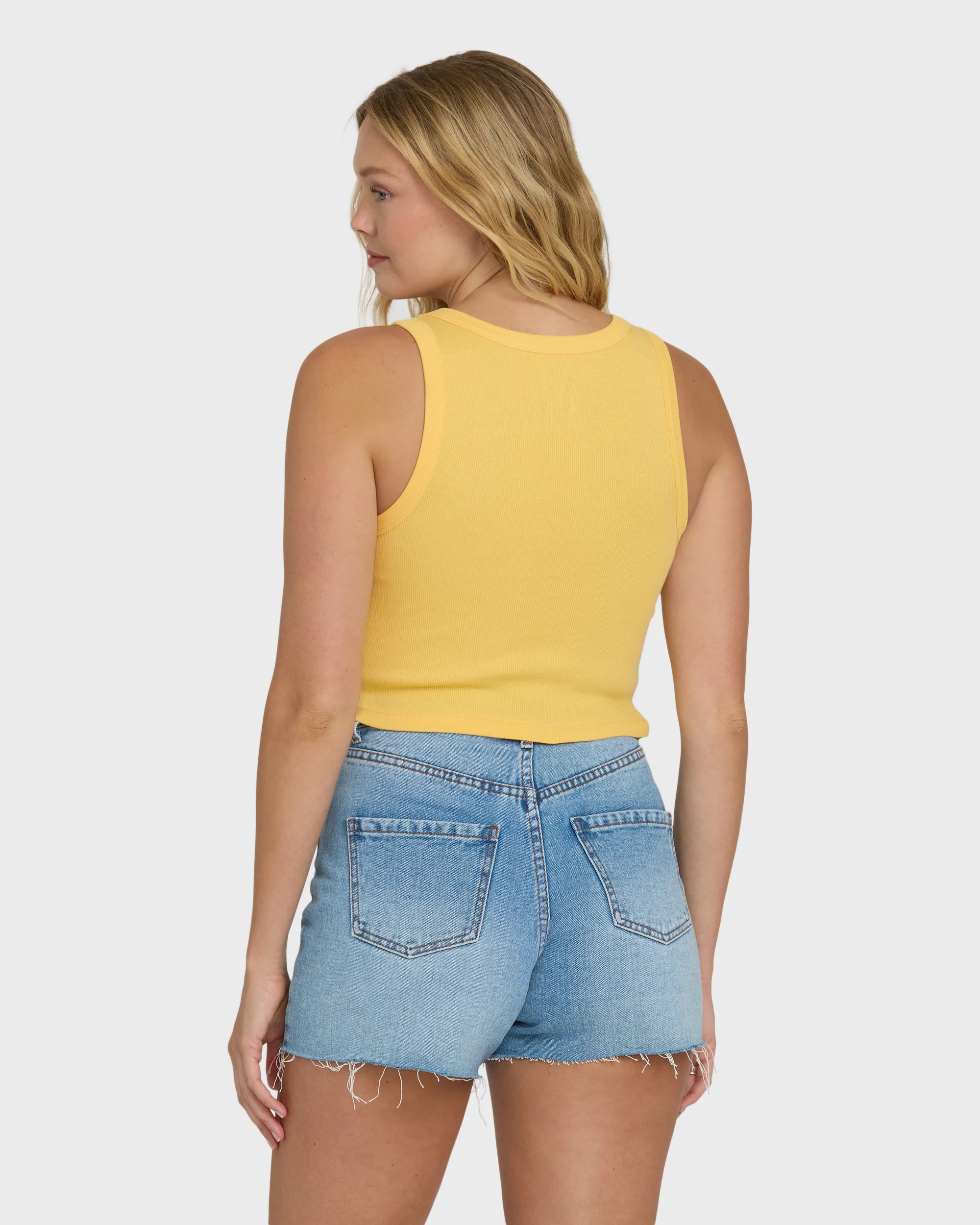 Sun Palm Seashell Tank Top - Soft Yellow - Image 2