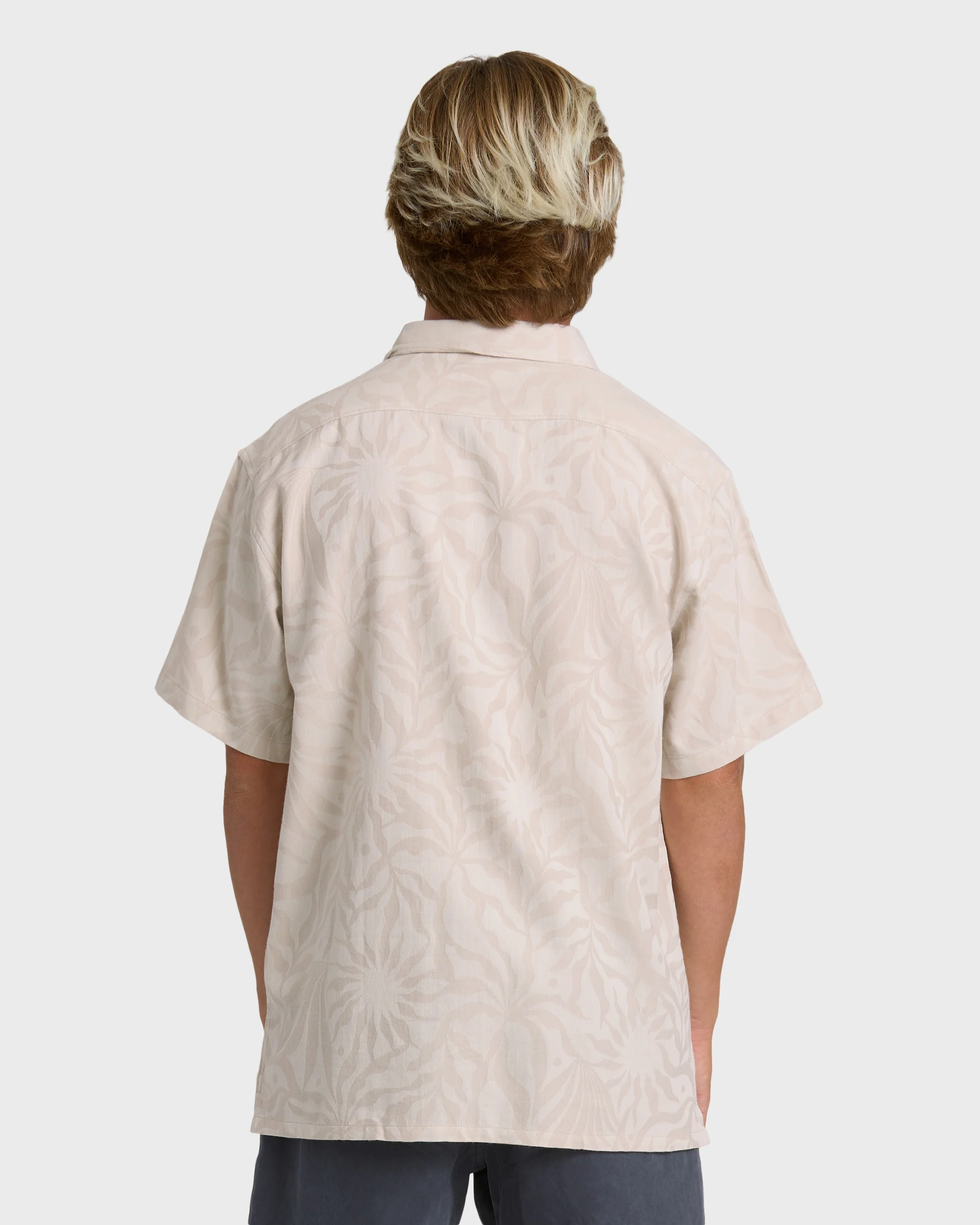 Sundays Jacquard Short Sleeve Shirt - Ash - Image 2