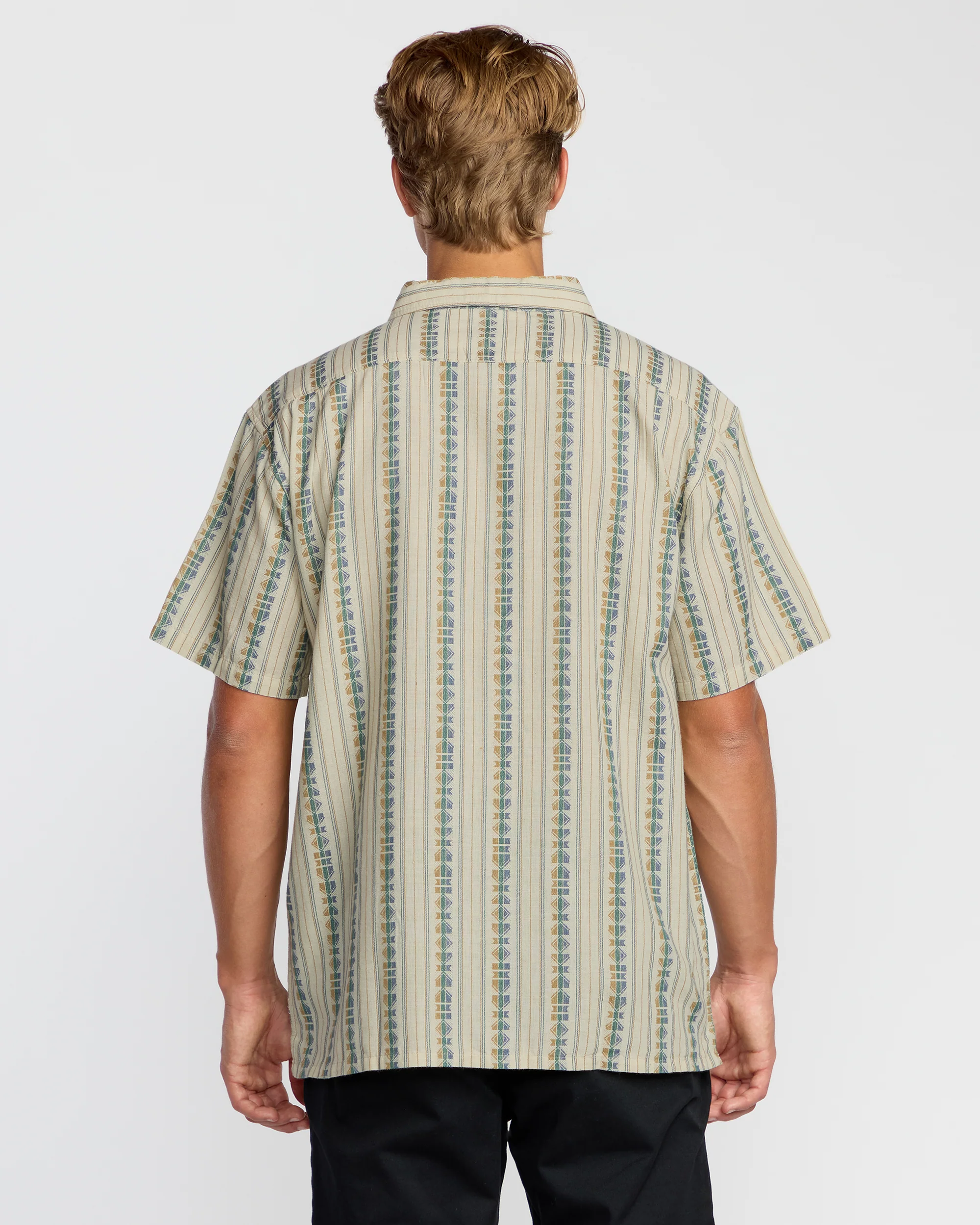 Sundays Jacquard Short Sleeve Shirt - Cream - Image 5