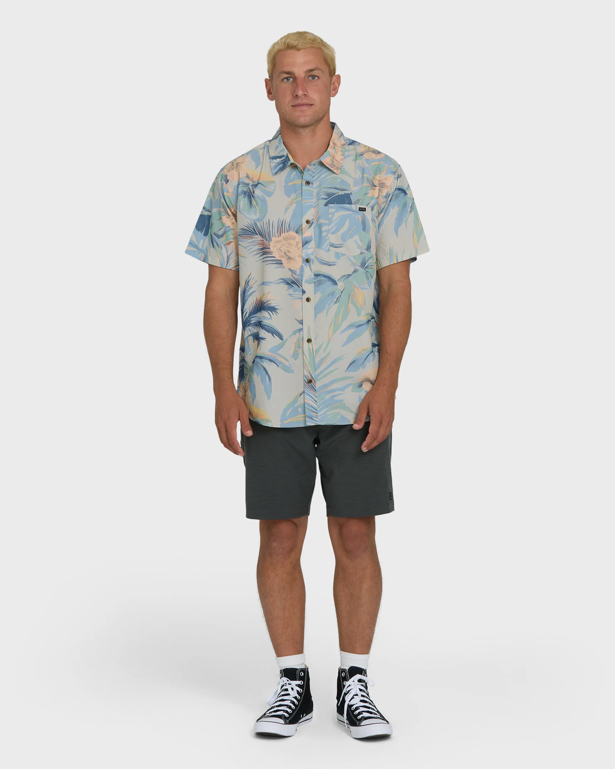 Sundays Lounge Short Sleeve Woven Shirt - Blue Horizon - Image 4