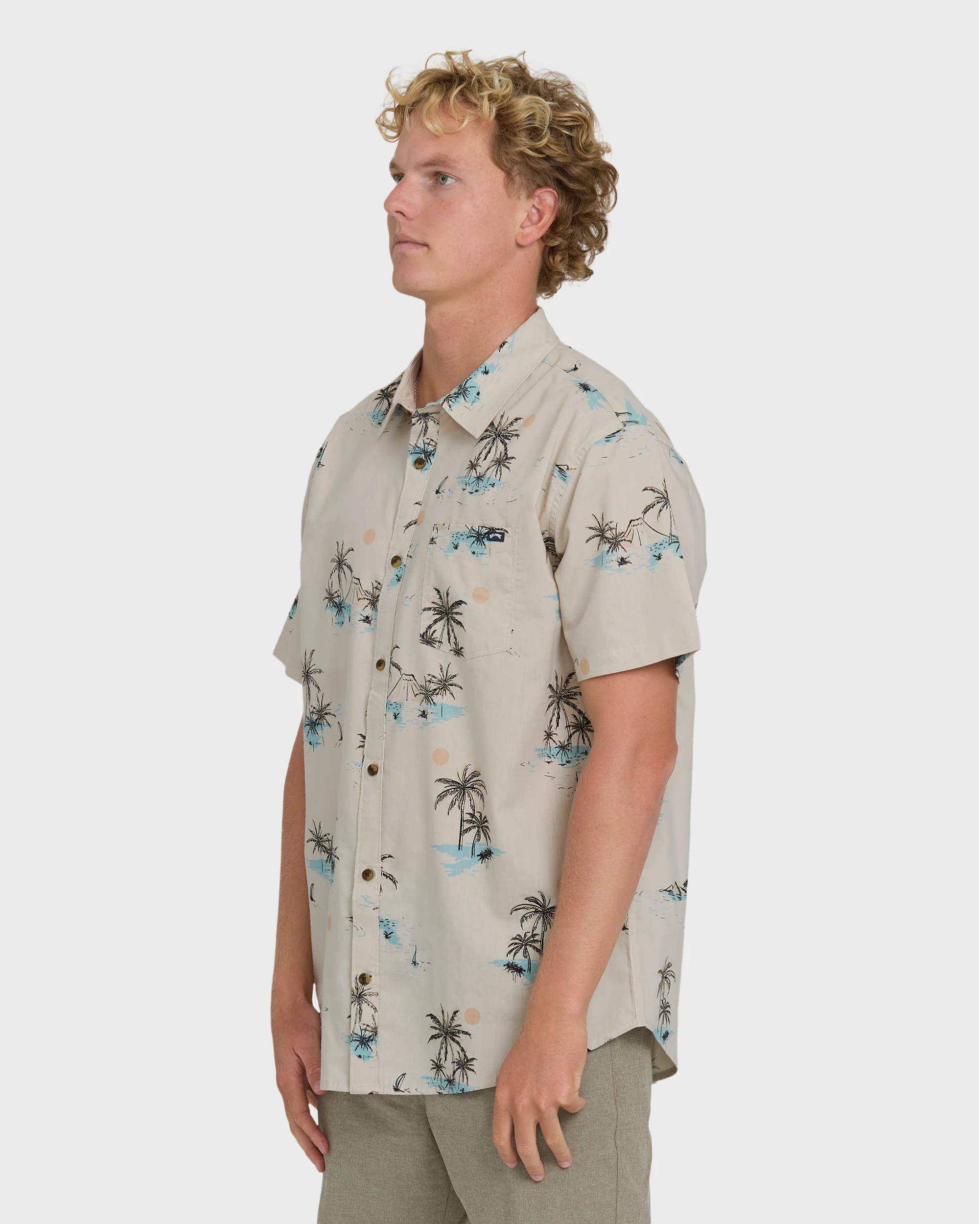 Sundays Short Sleeve Woven Shirt - Fog - Image 3