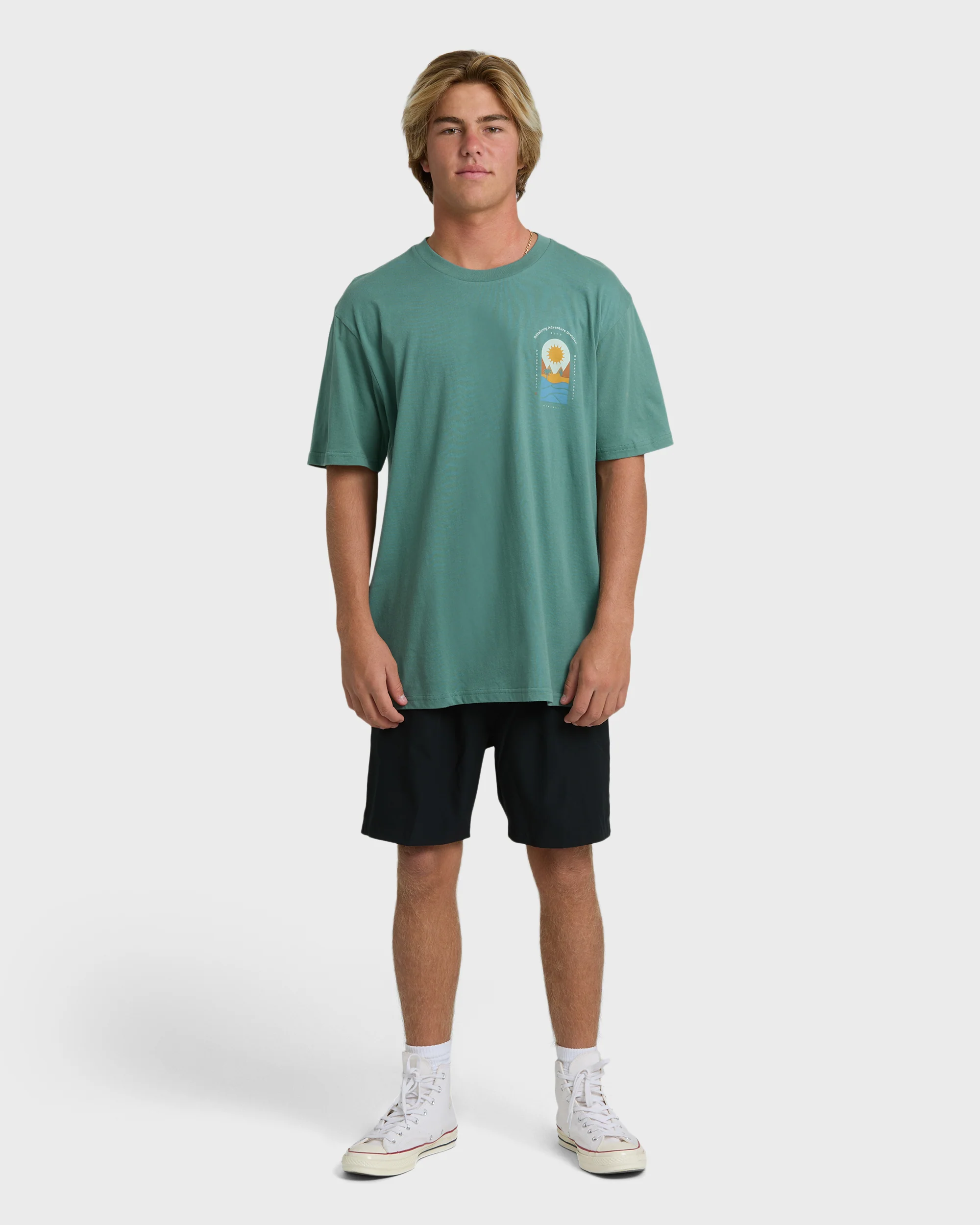 Sun Down Adiv Premium Short Sleeve T-Shirt - Sea Green - Image 4
