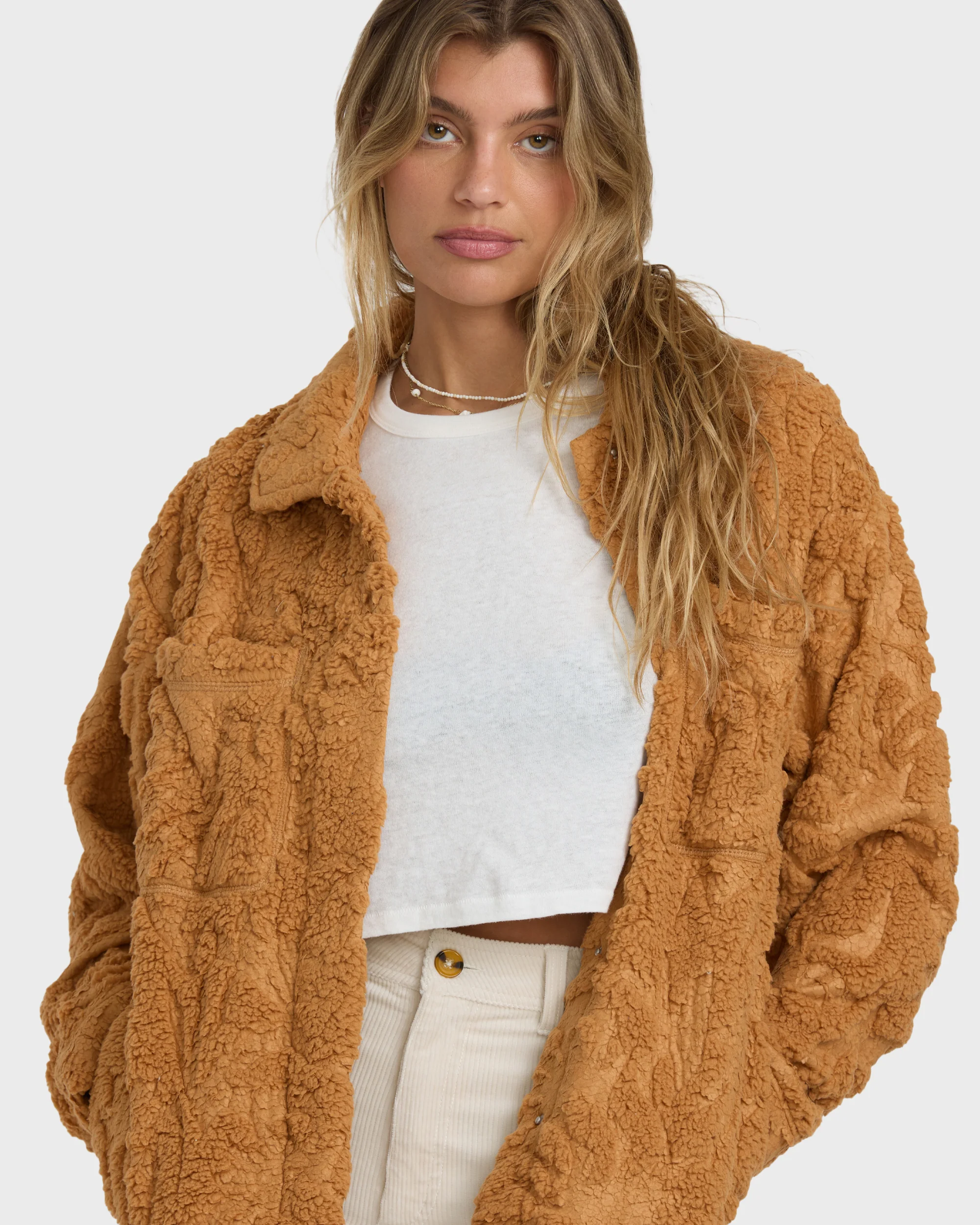 Sundown Sherpa Shacket - Camel - Image 4