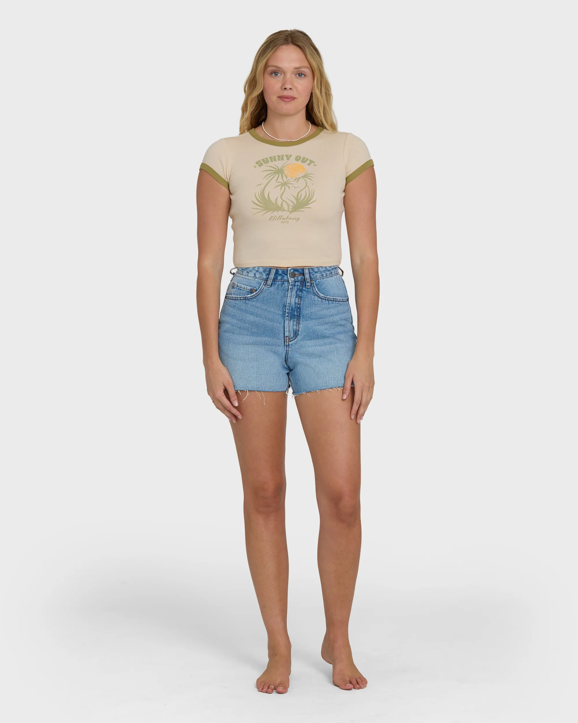 Sunny Out Short Sleeve Cotton T-Shirt - Dove - Image 4